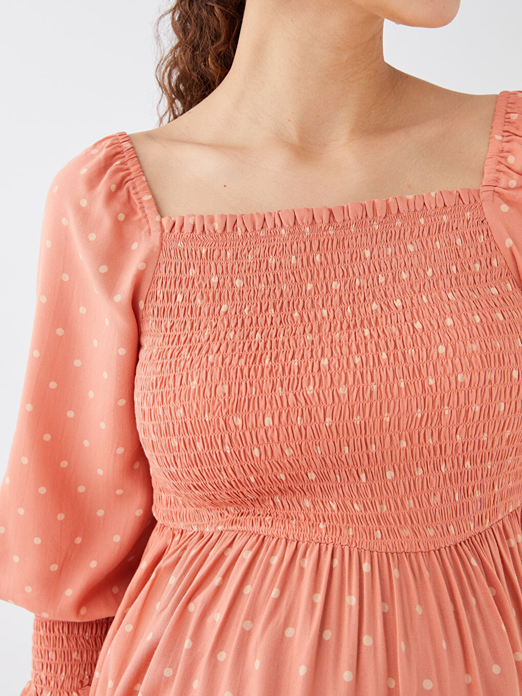 LCWAIKIKI Maternity Square Collar Polka Dot Maternity Dress -S31498Z8-LR8