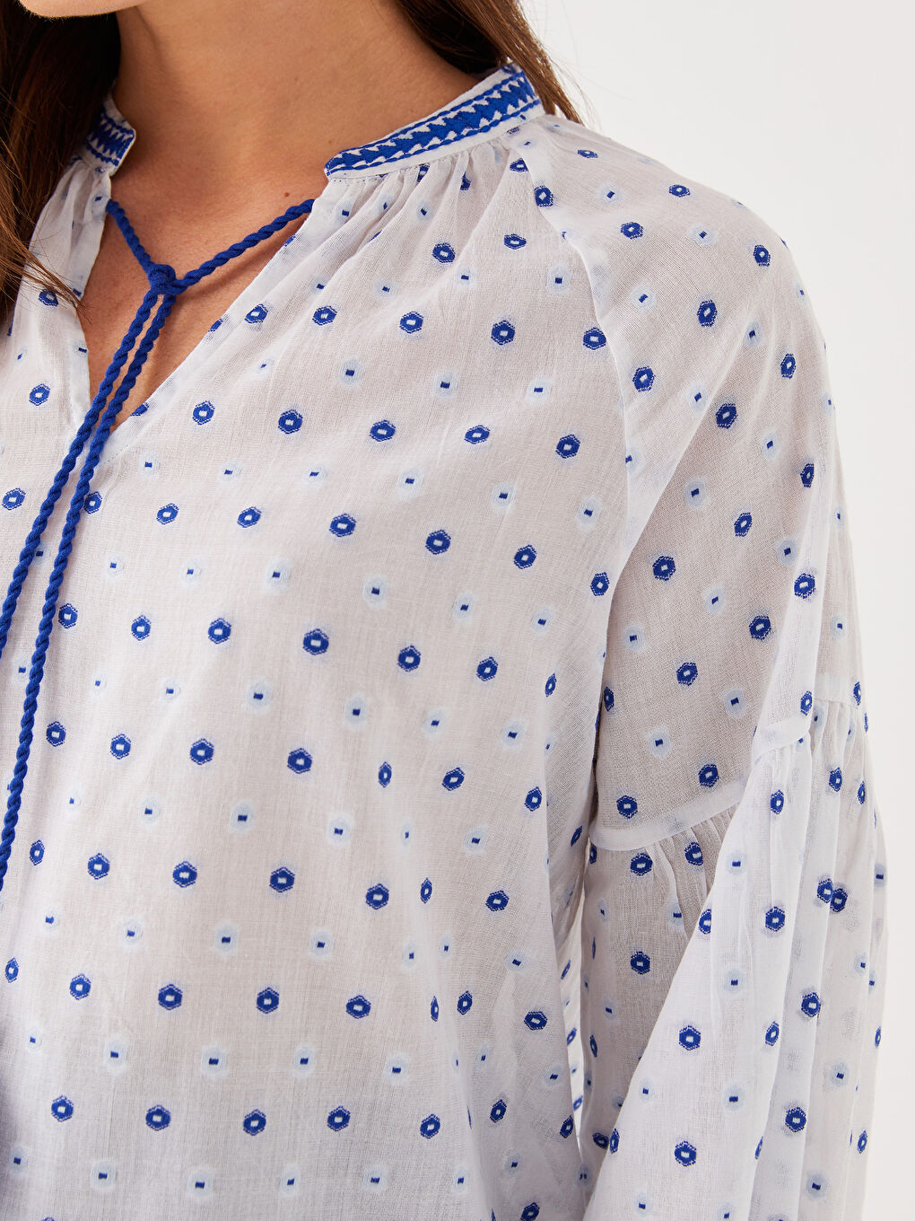 LCWAIKIKI Maternity Reverskragen Bedruckte Langarm Umstandsbluse -S31499Z8-E5X