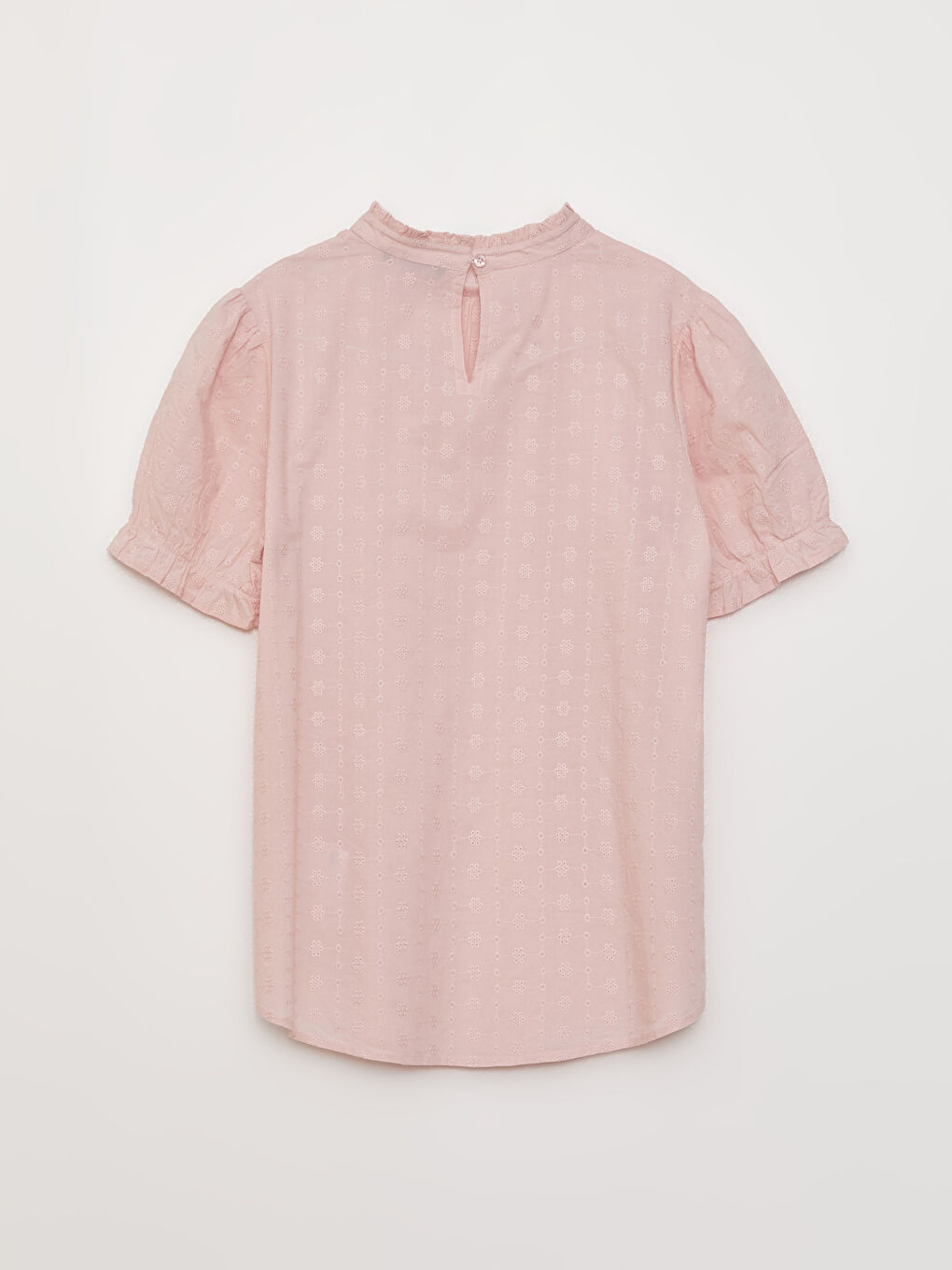 High Collar Embroidered Short Sleeve Maternity Blouse -S31501Z8-SUE
