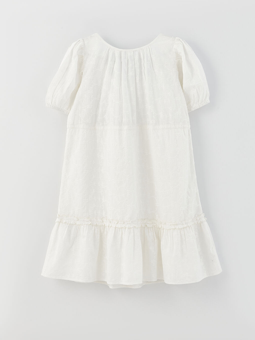 LCW U Neck Embroidered Short Sleeve Maternity Dress -S31506Z8-E5X