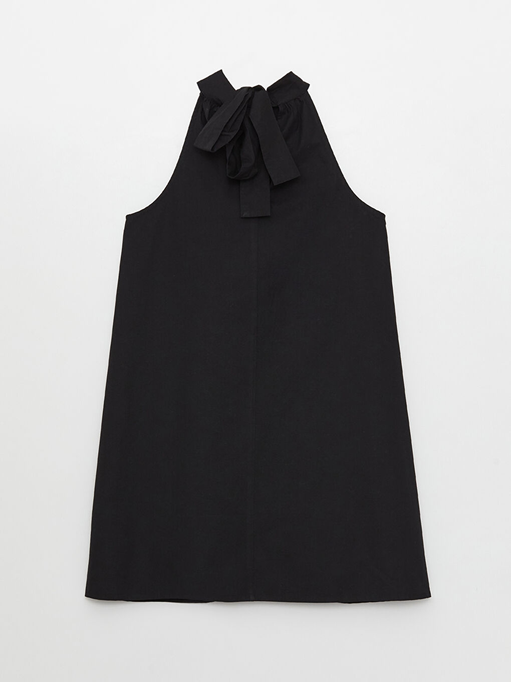 Halter Neck Plain Maternity Poplin Dress-6