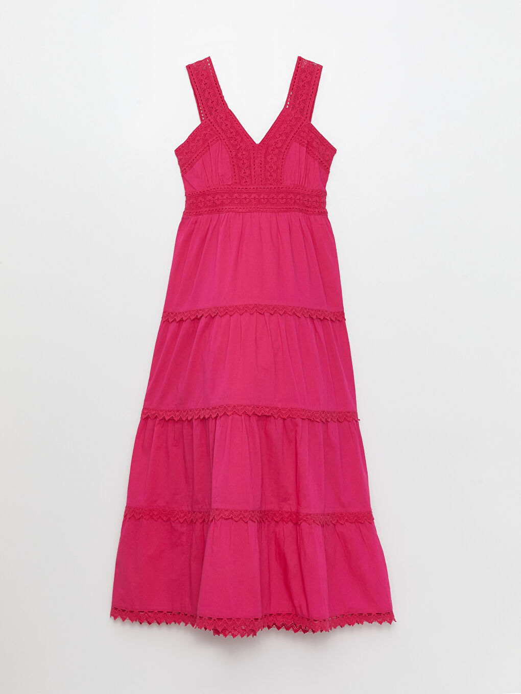 V-Neck Strapless Lace Detailed Maternity Dress-4