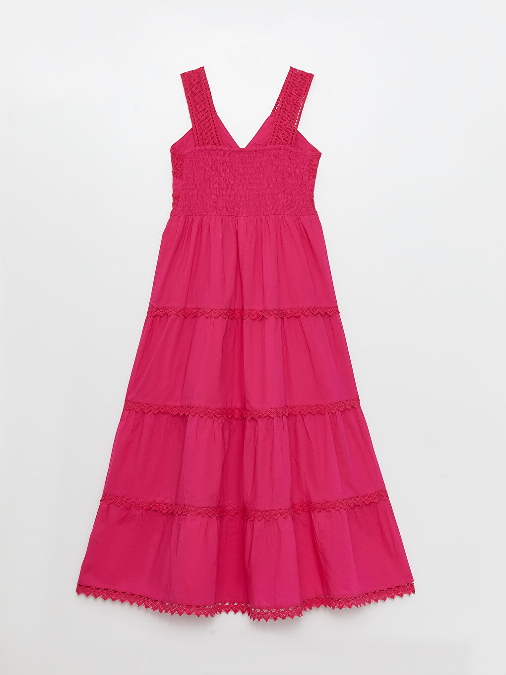 V-Neck Strapless Lace Detailed Maternity Dress-5