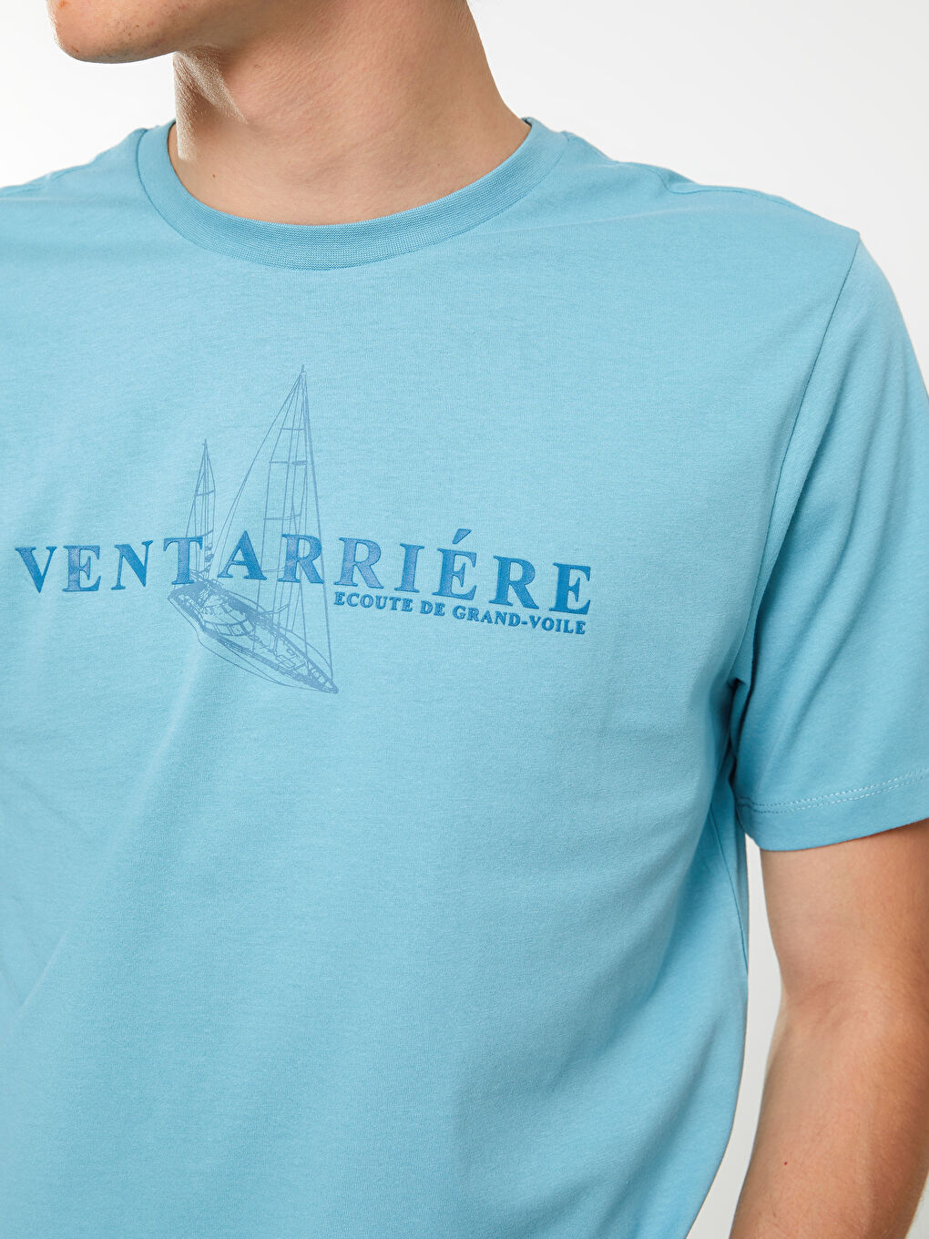 Rundhalsausschnitt Kurzarm Bedrucktes T-Shirt aus gekämmter Baumwolle für Herren-3
