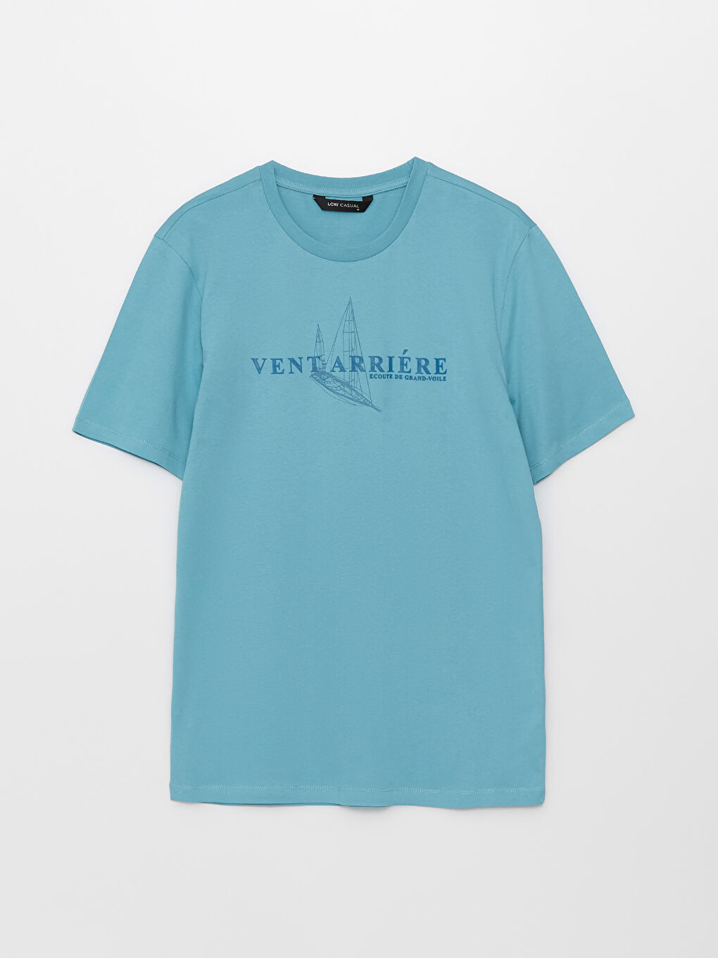 Rundhalsausschnitt Kurzarm Bedrucktes T-Shirt aus gekämmter Baumwolle für Herren-5