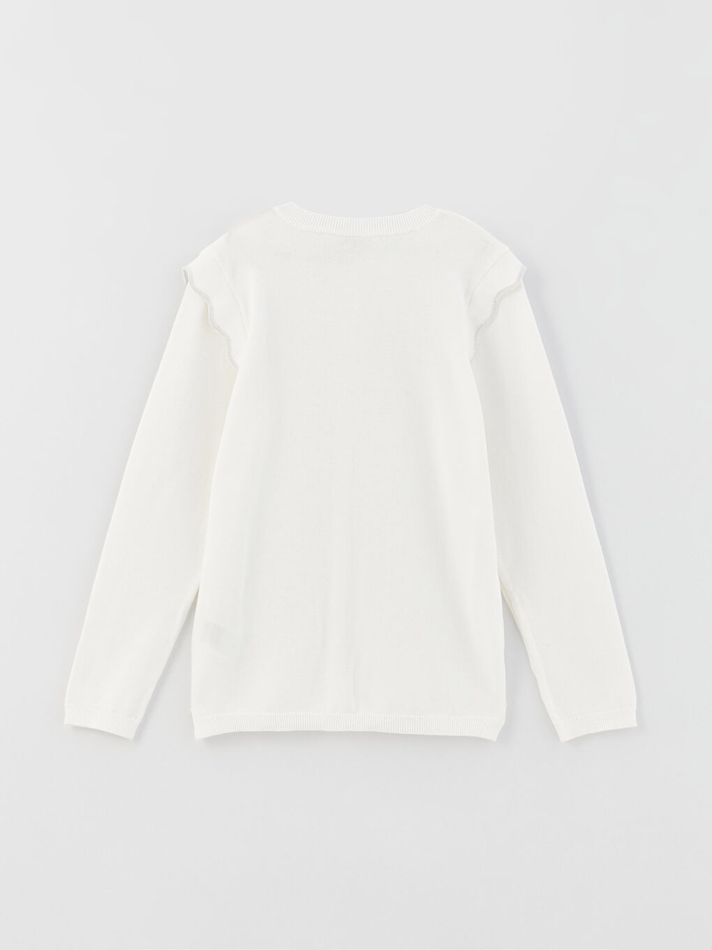 LCW Kids Crew Neck Basic Long Sleeve Girls' Knitwear Cardigan -S31522Z4-FFB