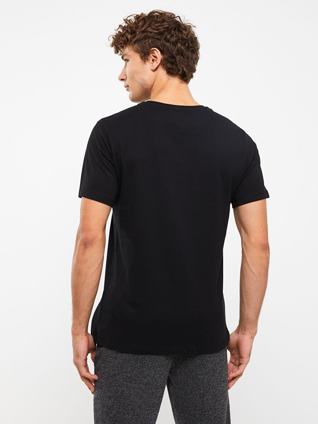 تي شيرت رجال كم قصير كول مدور مطبوع قطن ممشط-4