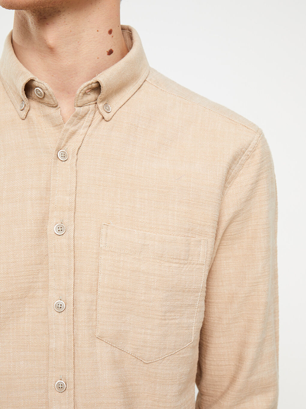 SOUTHBLUE Regular Fit Long Sleeve Gabardine Men's Shirt -S31539Z8-S2R