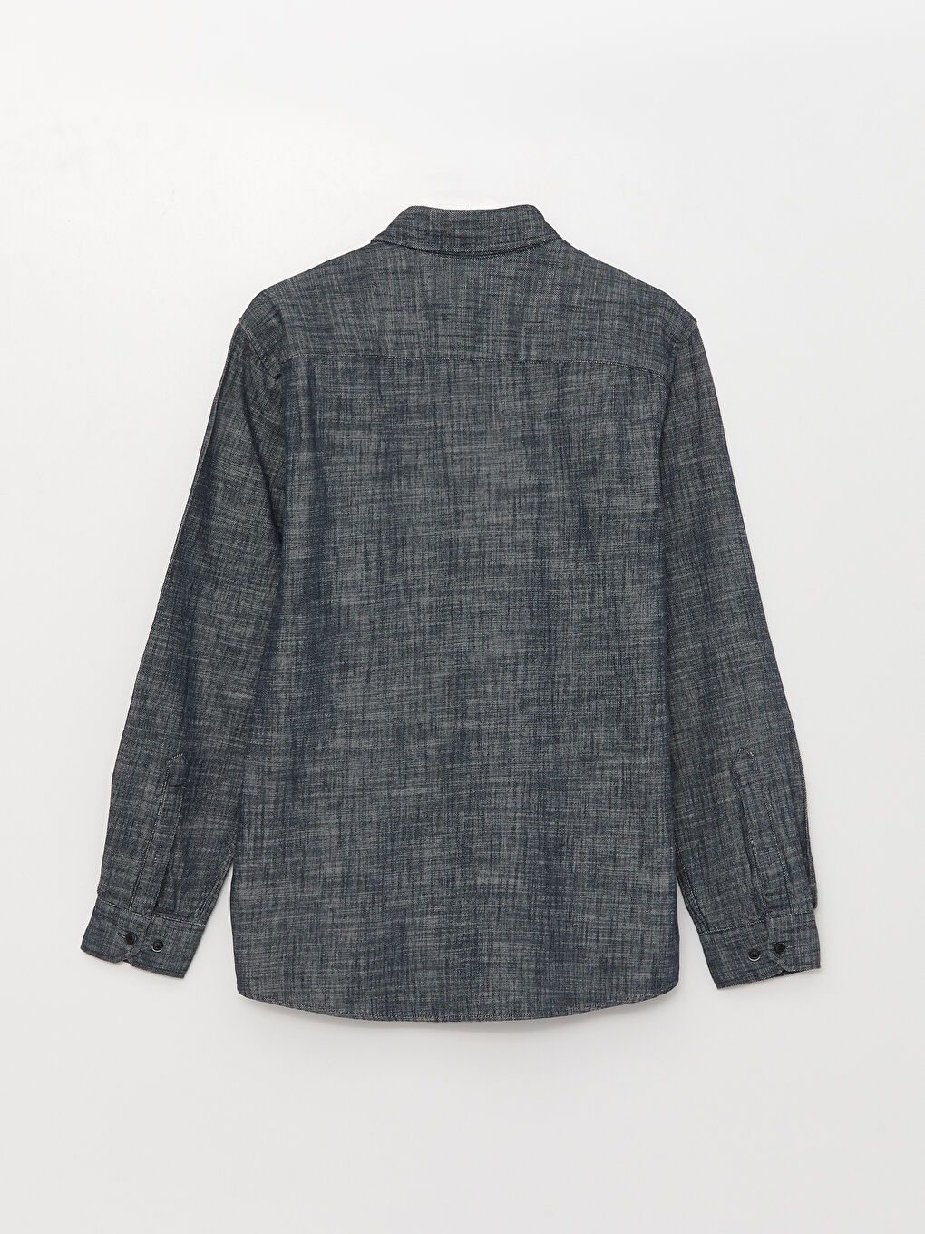 Lacivert Regular Fit Uzun Kollu Gabardin Erkek Gömlek-6