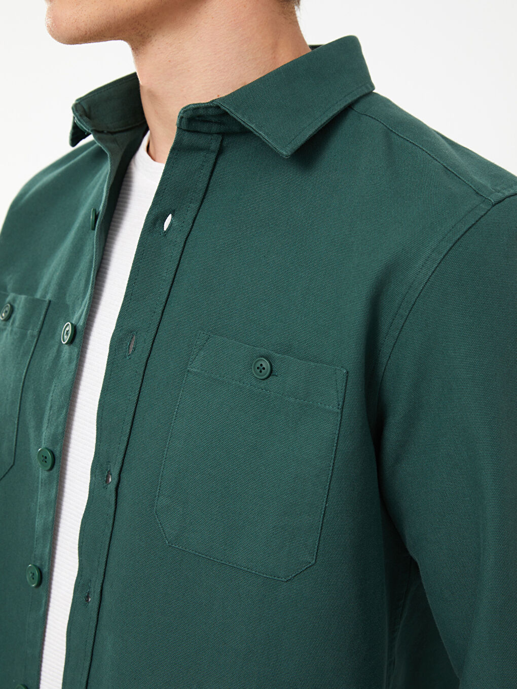 SOUTHBLUE Slim Fit Long Sleeve Gabardine Men's Shirt -S31541Z8-SN2