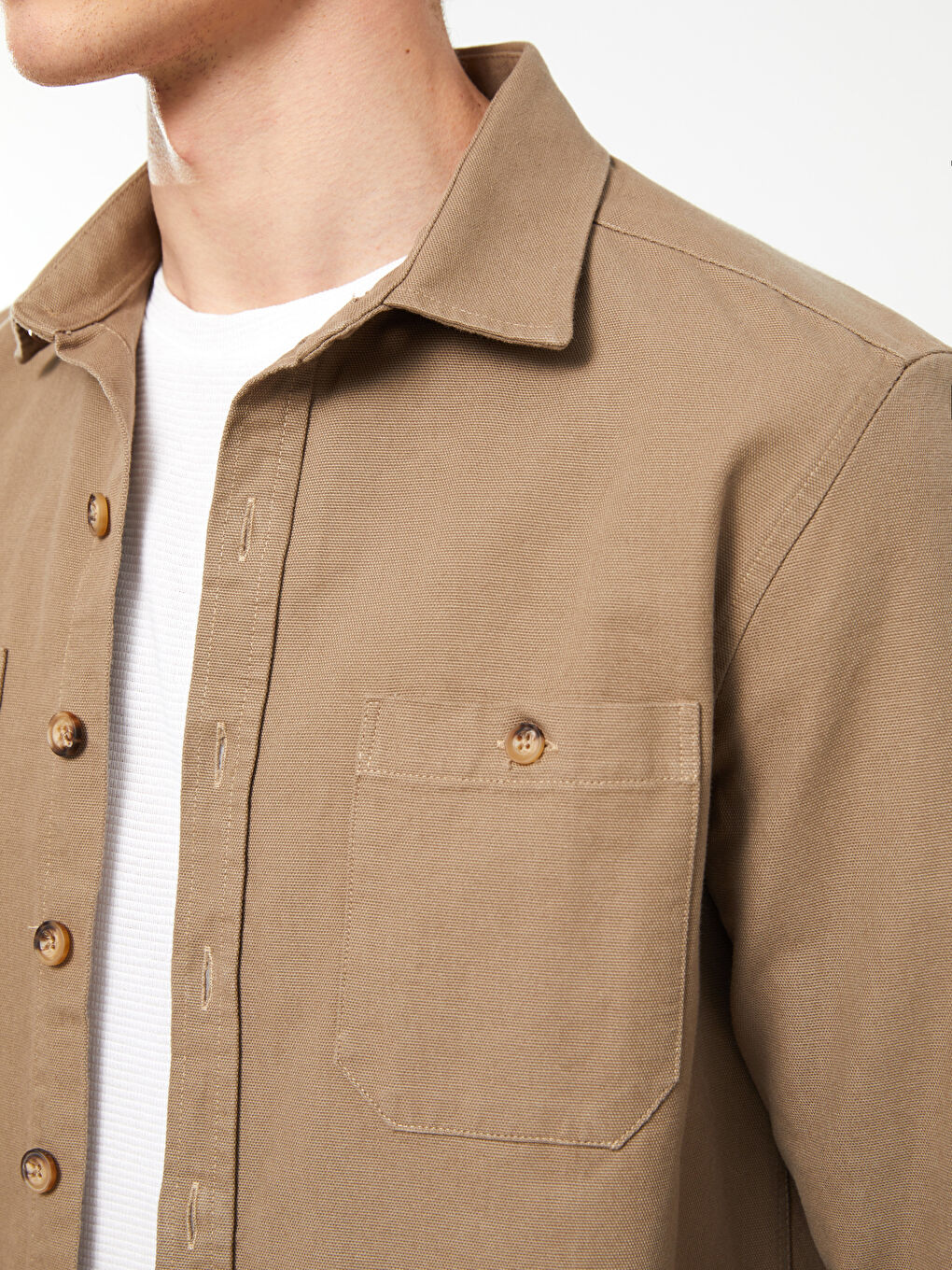 SOUTHBLUE Slim Fit Long Sleeve Gabardine Men's Shirt -S31541Z8-SRW