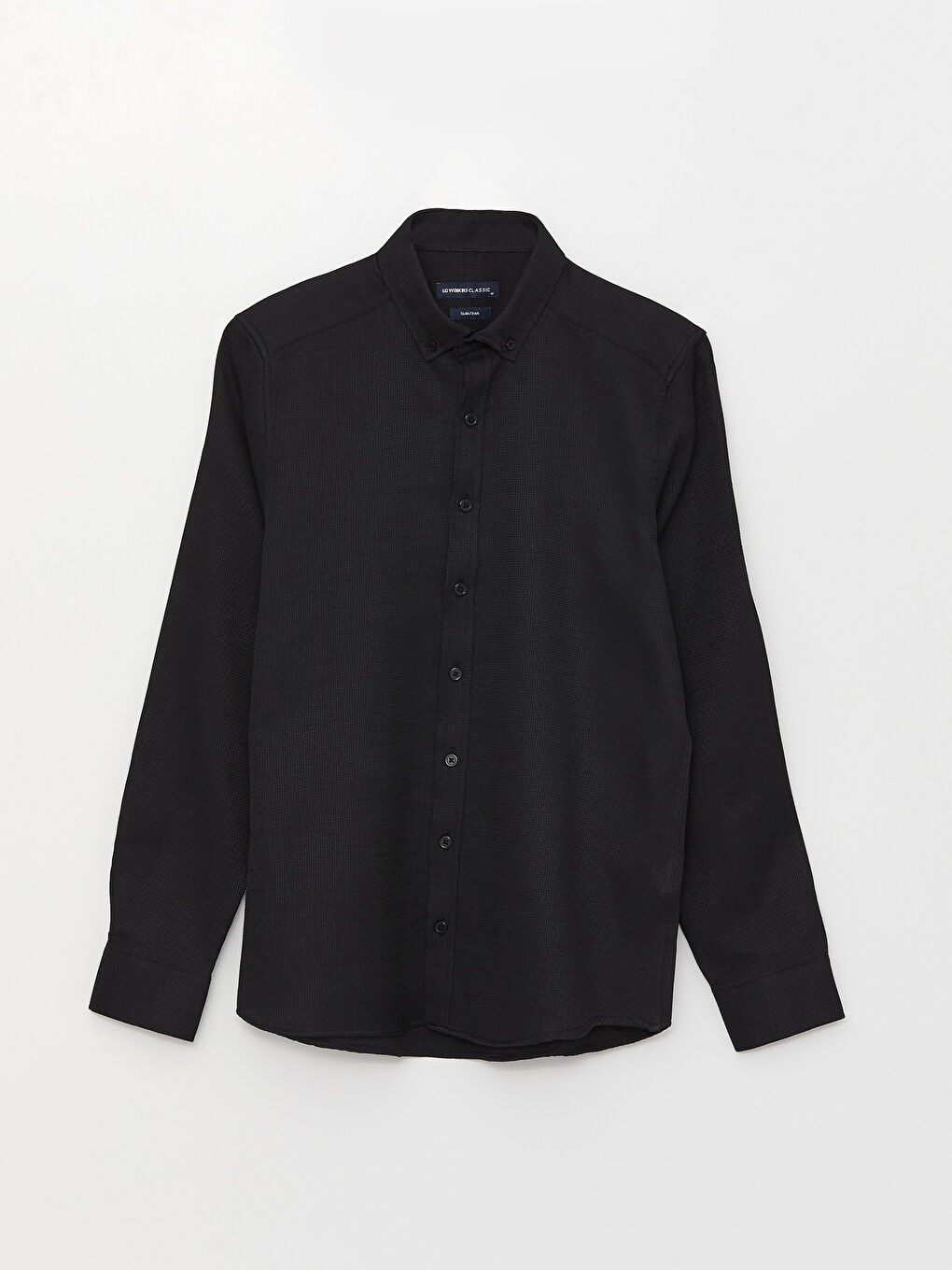 قميص رجالي كم طويل بقماش دوبي بقصة رفيعة-5