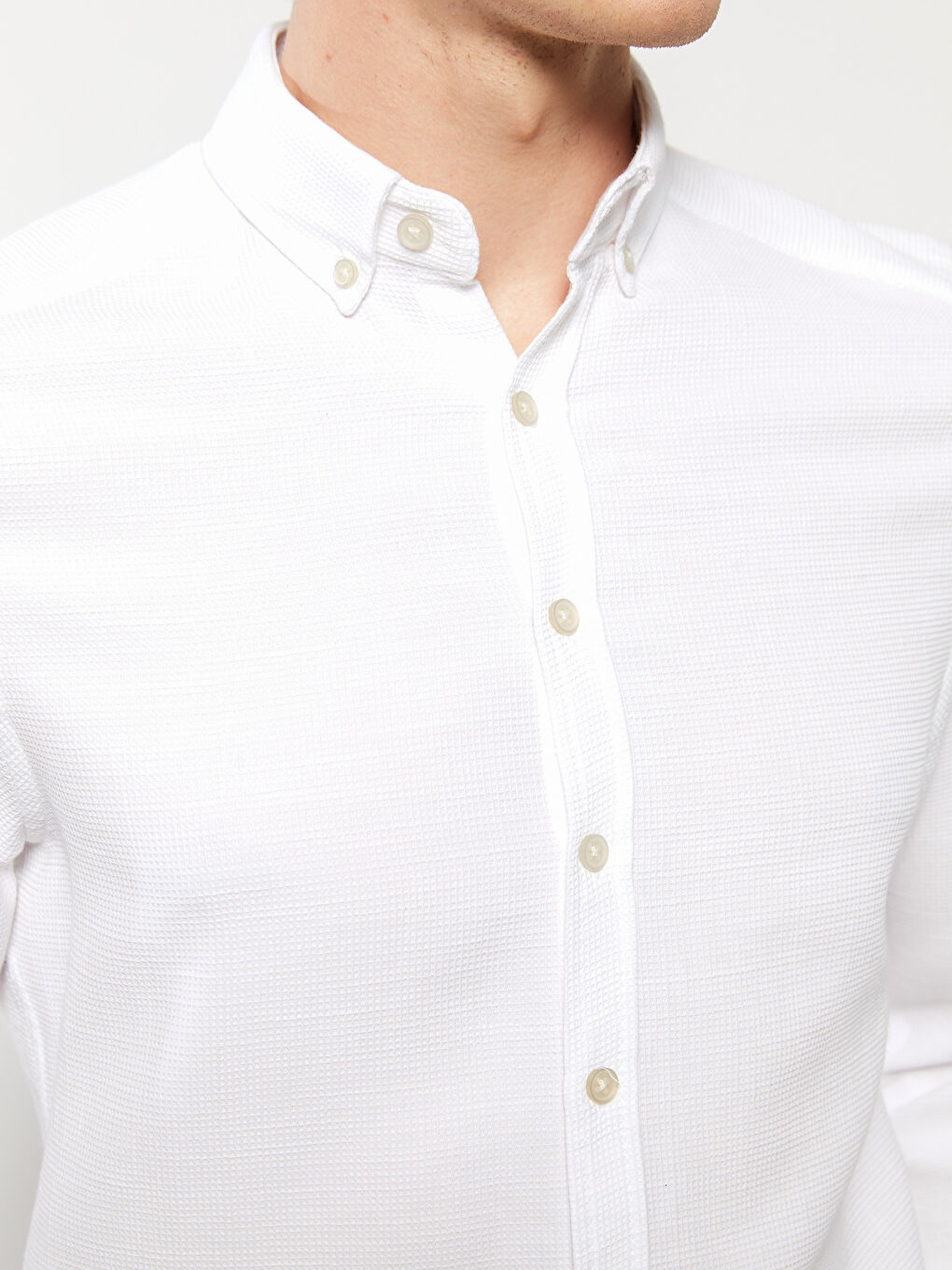 Muška košulja dugih rukava slim fit od dobby tkanine -S31544Z8-Q6K