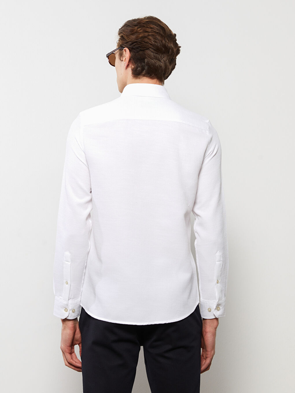 Muška košulja dugih rukava slim fit od dobby tkanine -S31544Z8-Q6K