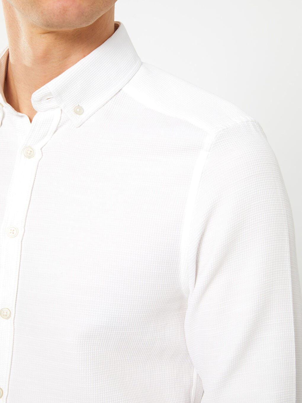Muška košulja dugih rukava slim fit od dobby tkanine -S31544Z8-Q6K