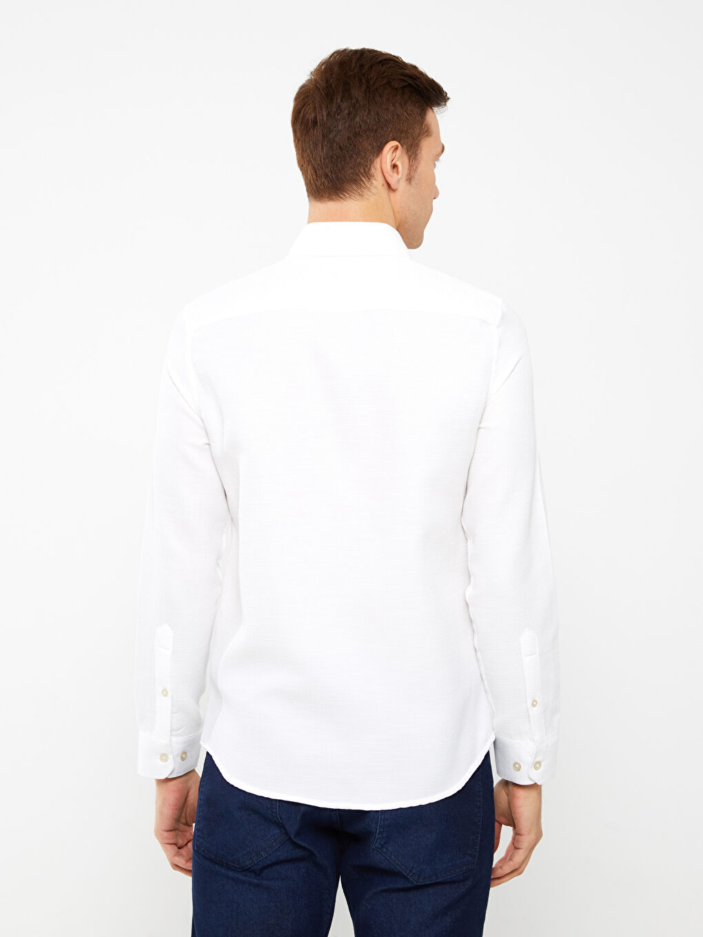 Muška košulja dugih rukava slim fit od dobby tkanine -S31544Z8-Q6K