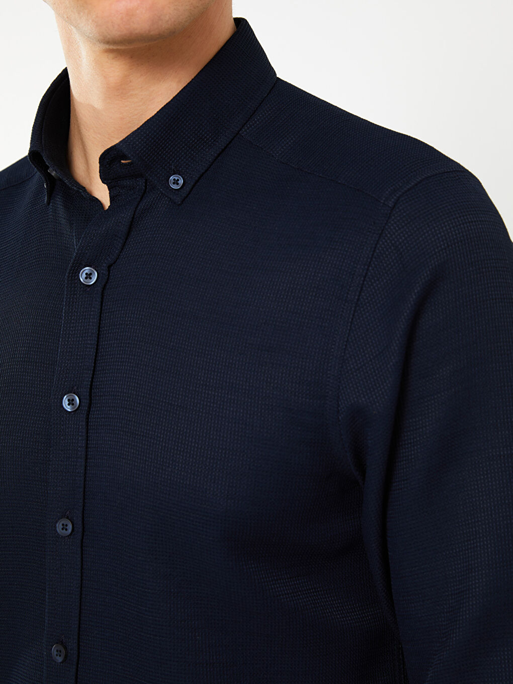 ерлерге арналған тар пішім ұзын жең добби матасы жейде-3