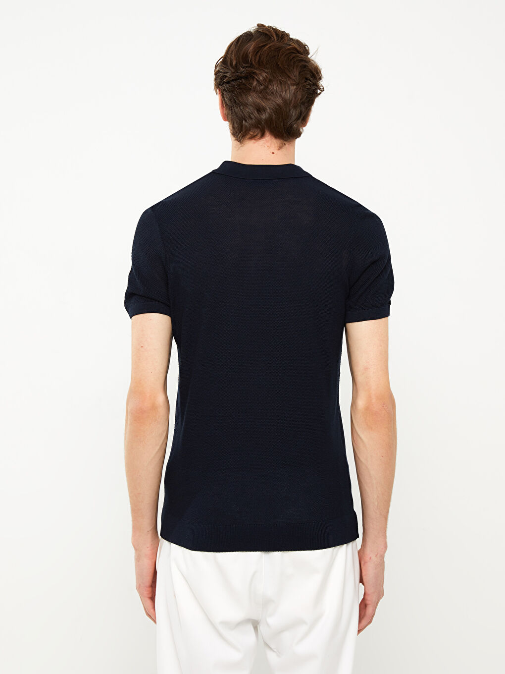 SOUTHBLUE Polo Neck Short Sleeve Men's Knitwear Sweater -S31550Z8-DWP