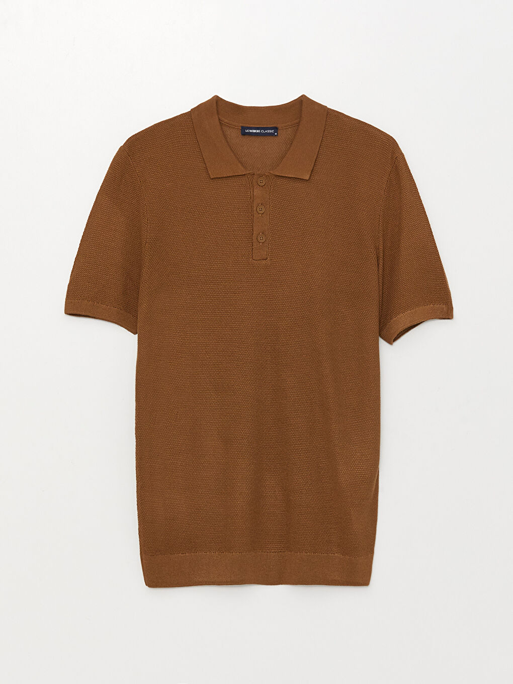 Kahverengi Polo Yaka Erkek Triko Tişört-5