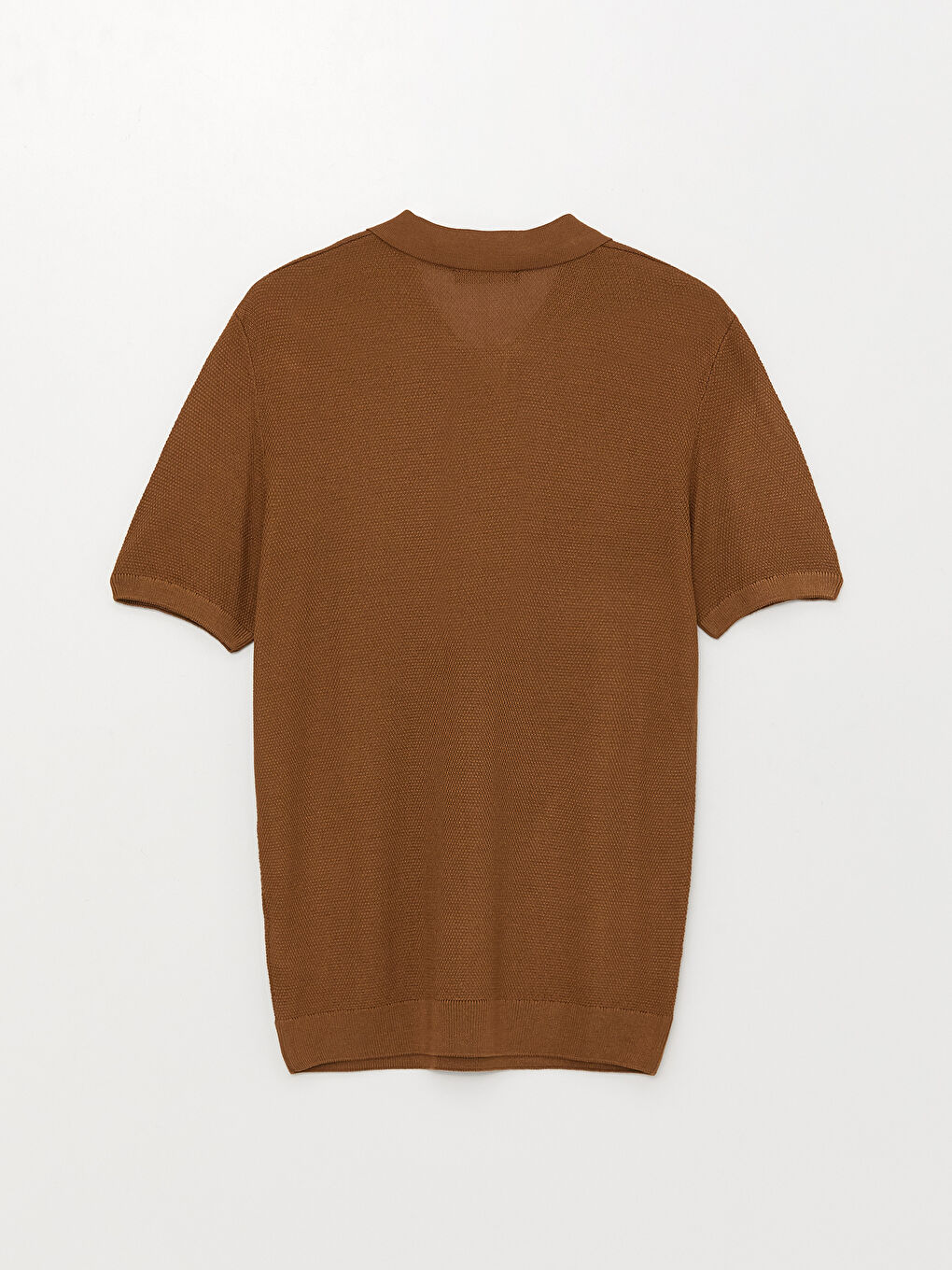 Kahverengi Polo Yaka Erkek Triko Tişört-6