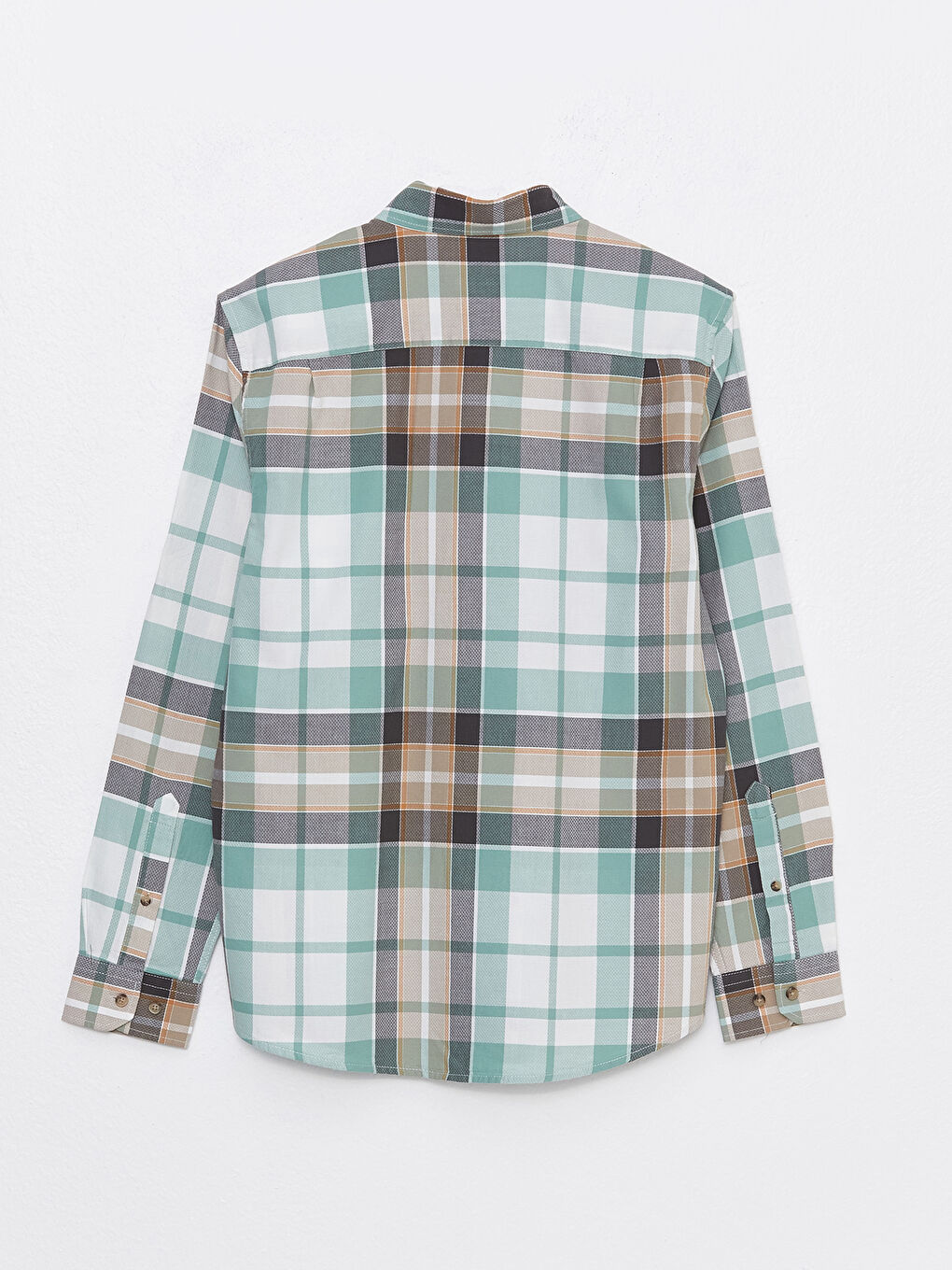 Yeşil Regular Fit Uzun Kollu Ekose Erkek Gömlek-6