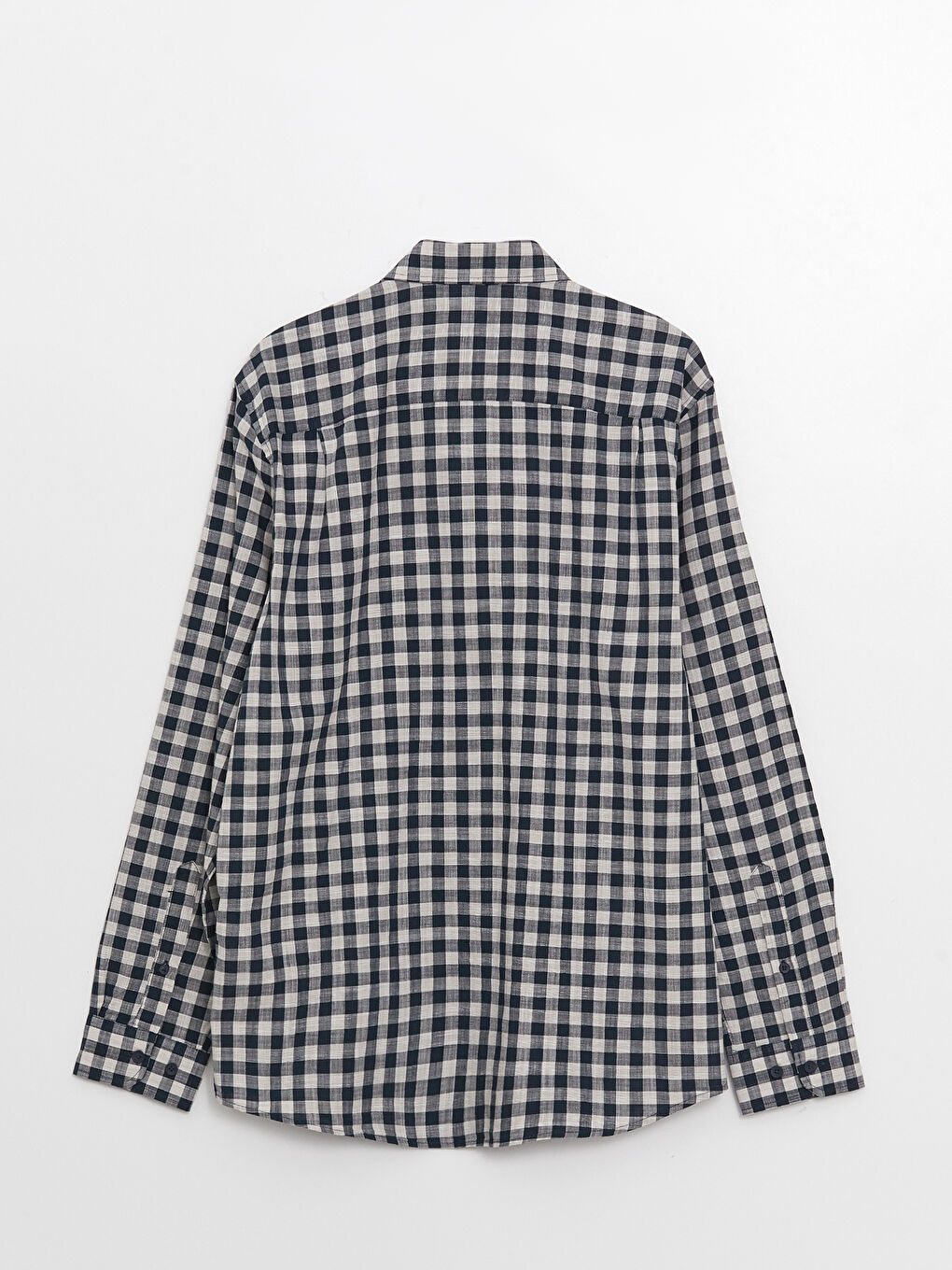 Bej Regular Fit Uzun Kollu Ekose Poplin Erkek Gömlek-6