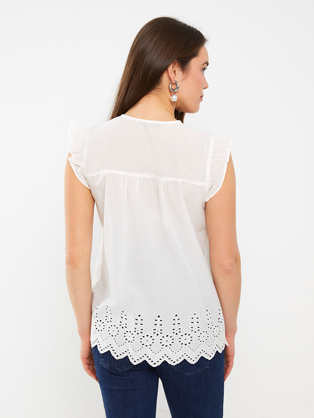 LCWAIKIKI Maternity V-Ausschnitt Bestickte Popeline Umstandsbluse -S31559Z8-E5X
