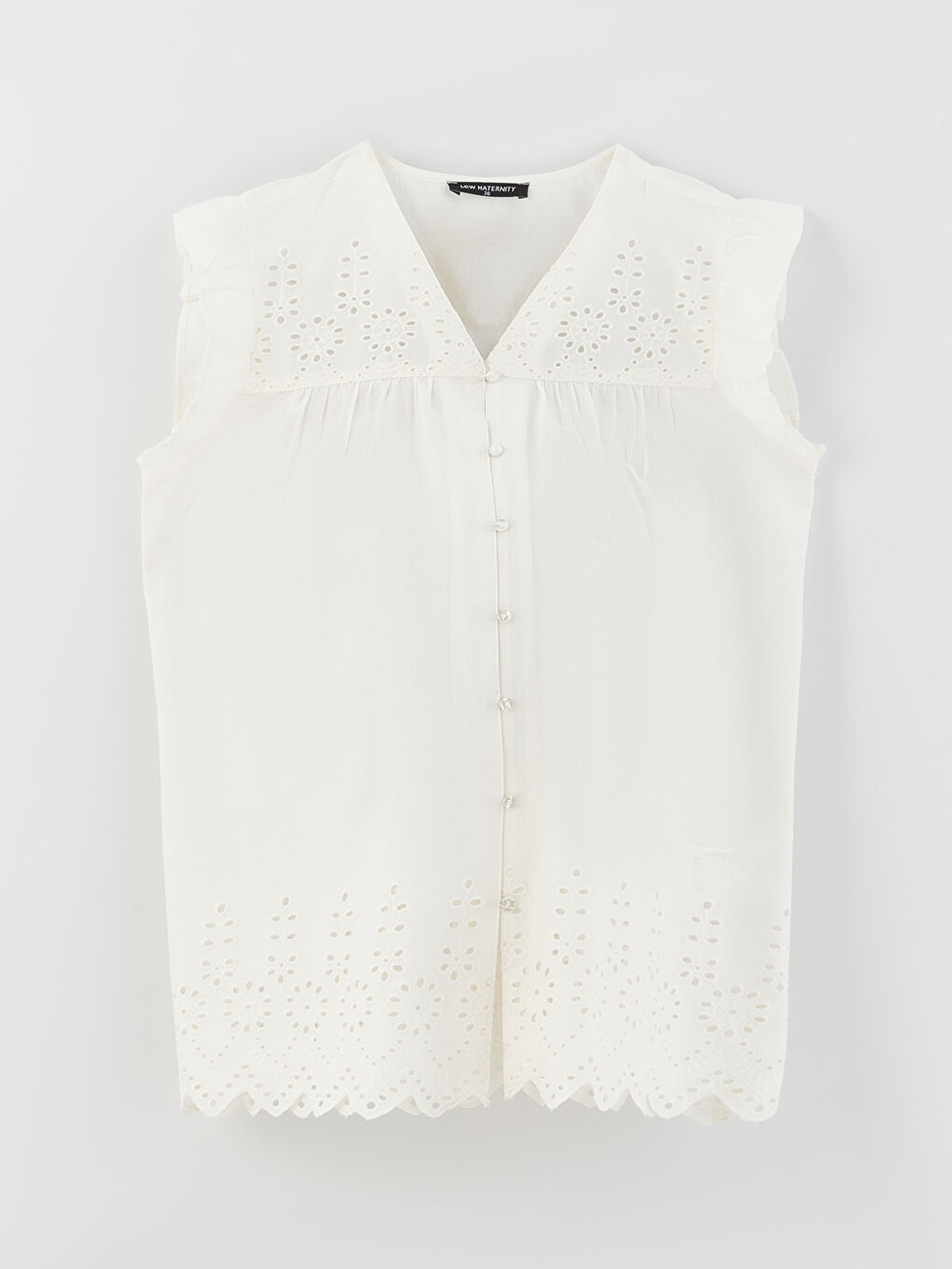 LCWAIKIKI Maternity V-Ausschnitt Bestickte Popeline Umstandsbluse -S31559Z8-E5X