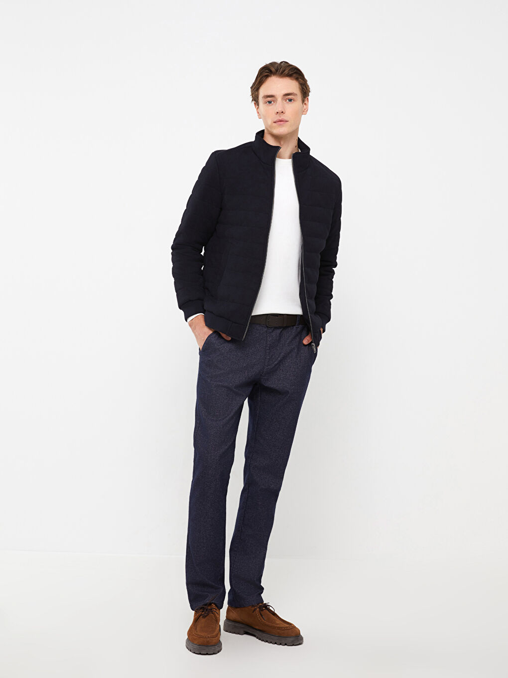 Standard Fit Funnel Neck Men's Coat -S31562Z8-RFD