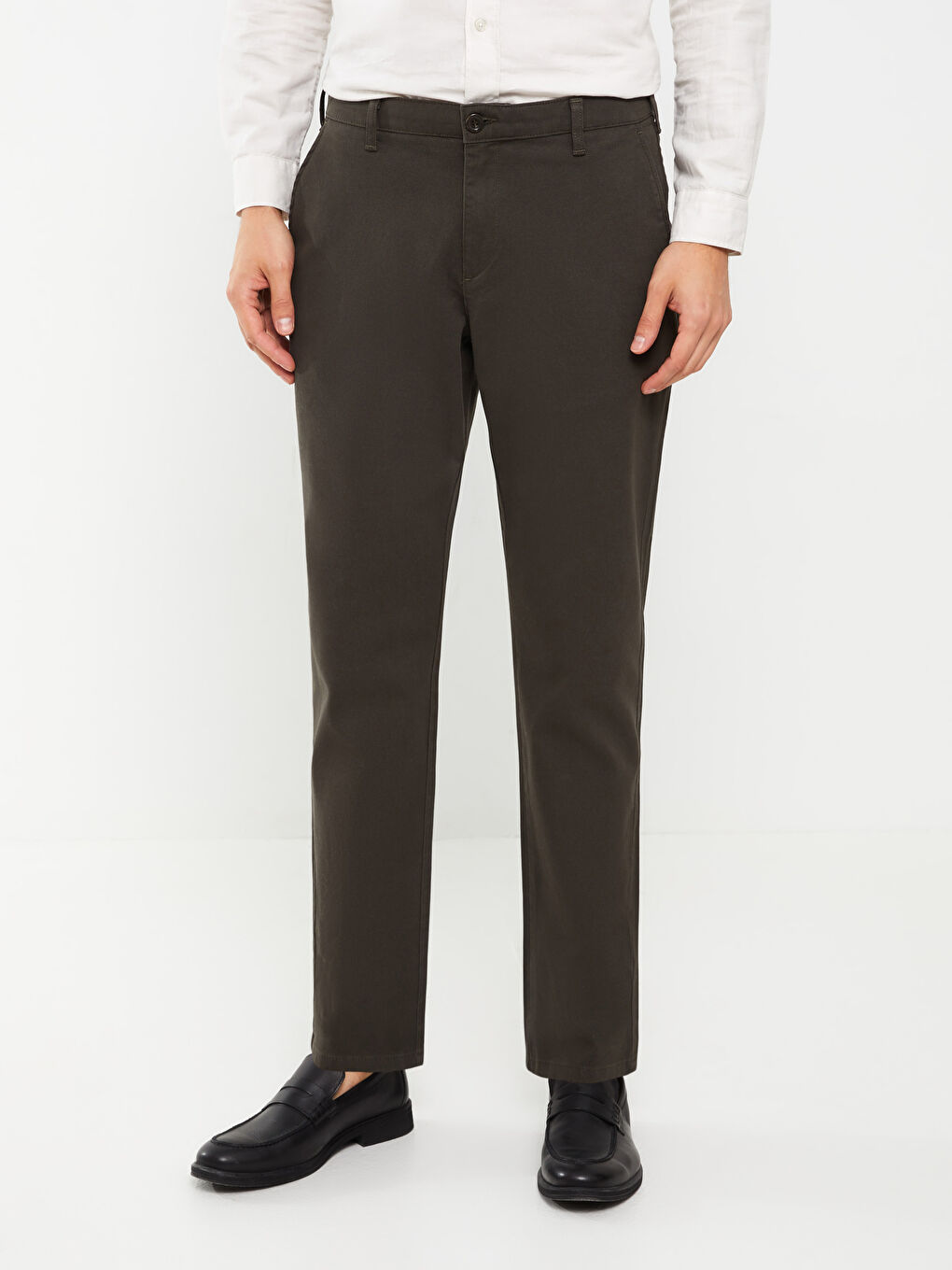 Standard Fit Dobby Fabric Men's Trousers-3
