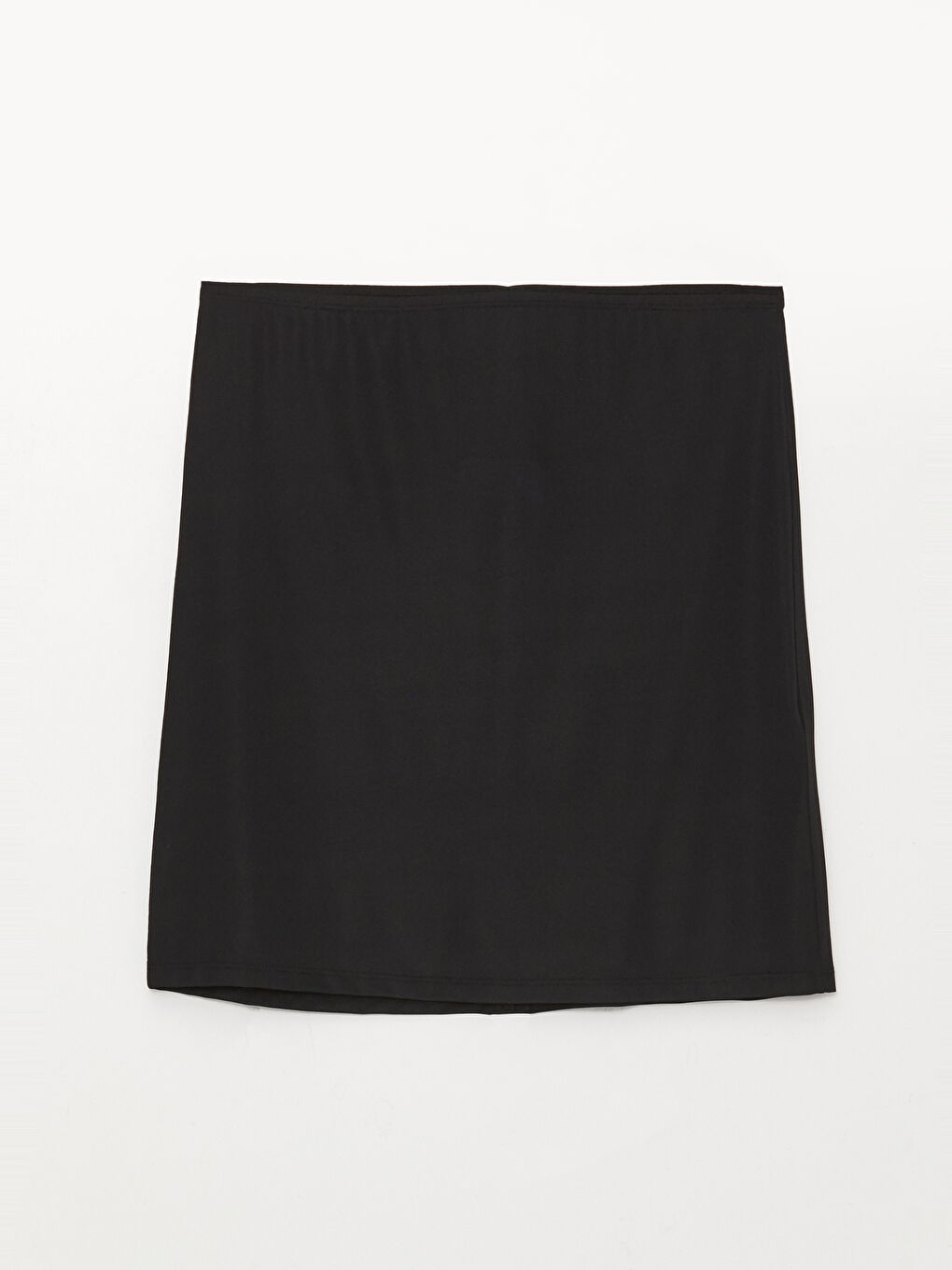 Siyah Kadın Beli Lastikli Düz Jüpon