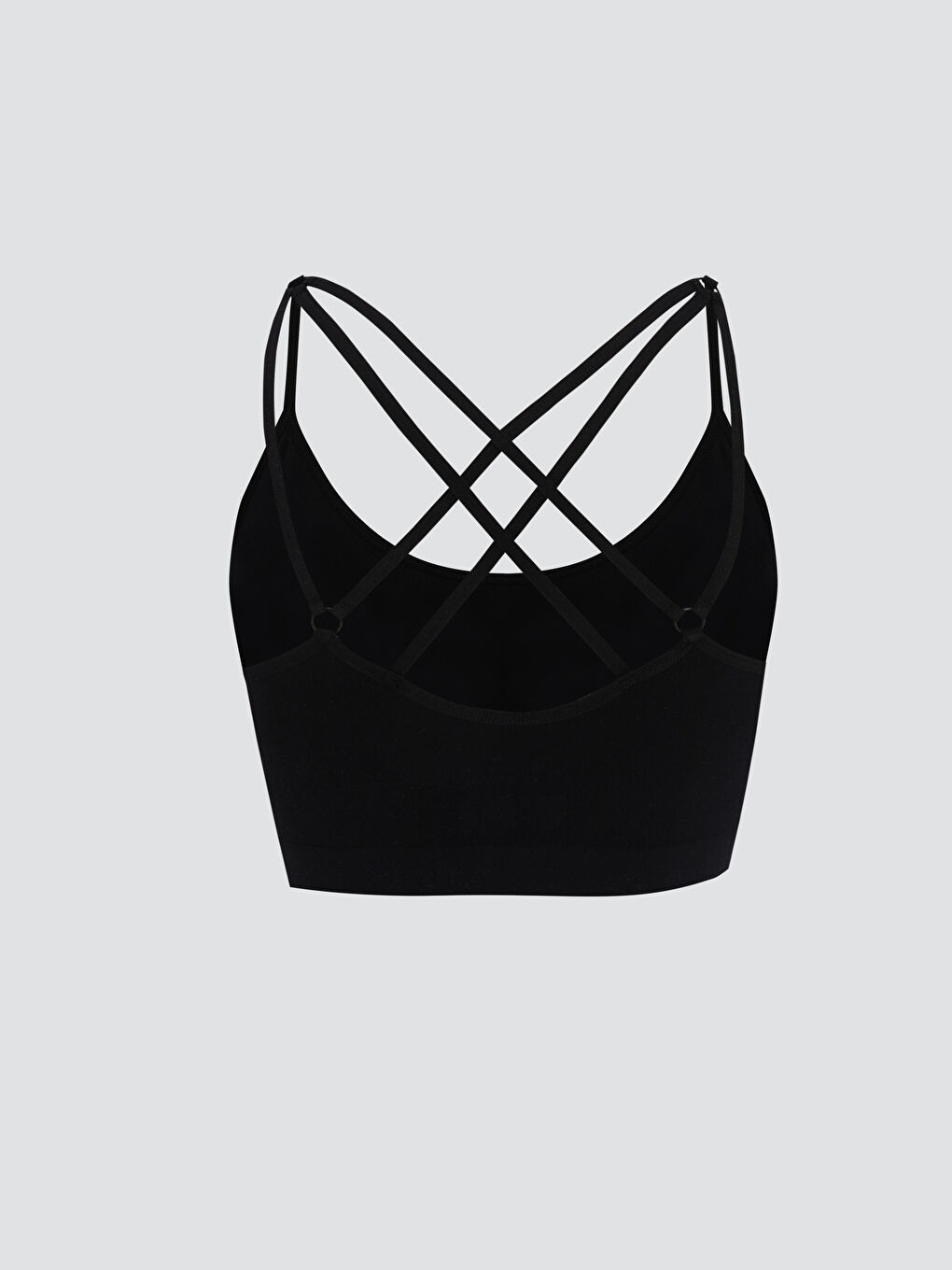 Siyah Balensiz Dolgusuz Düz Seamless Sporcu Sütyen-1