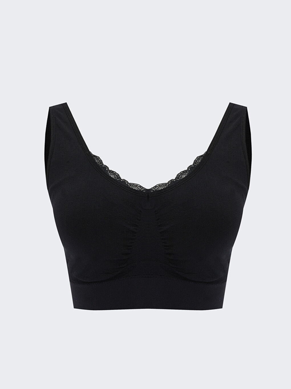 V Neck Non-wired Filled Embroidered Sports Bra -S31623Z8-CVL