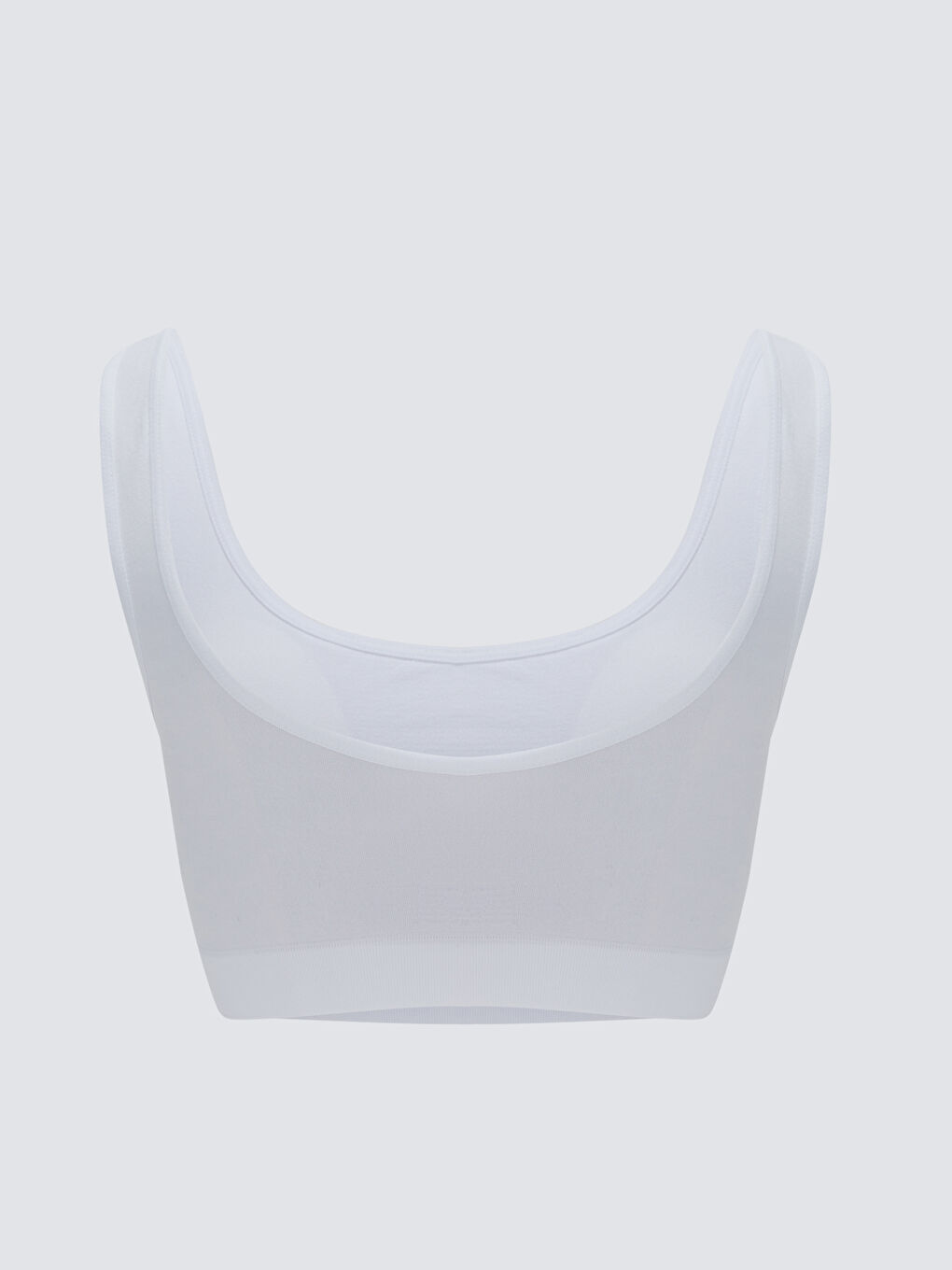 Beyaz Balensiz Dolgusuz Düz Seamless Sporcu Sütyen-1