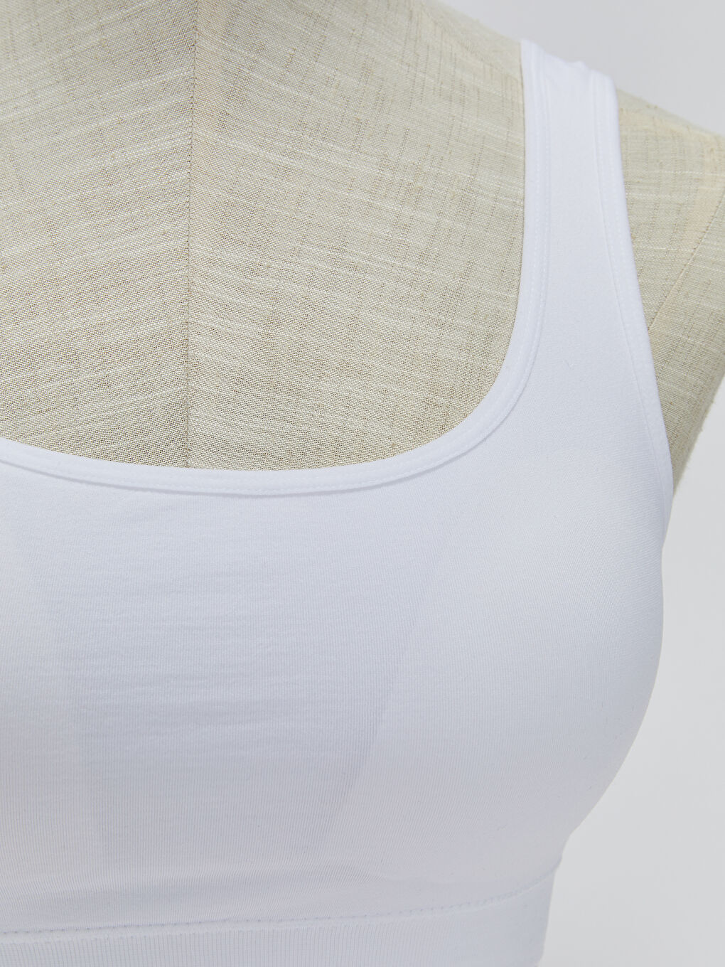Beyaz Balensiz Dolgusuz Düz Seamless Sporcu Sütyen-2