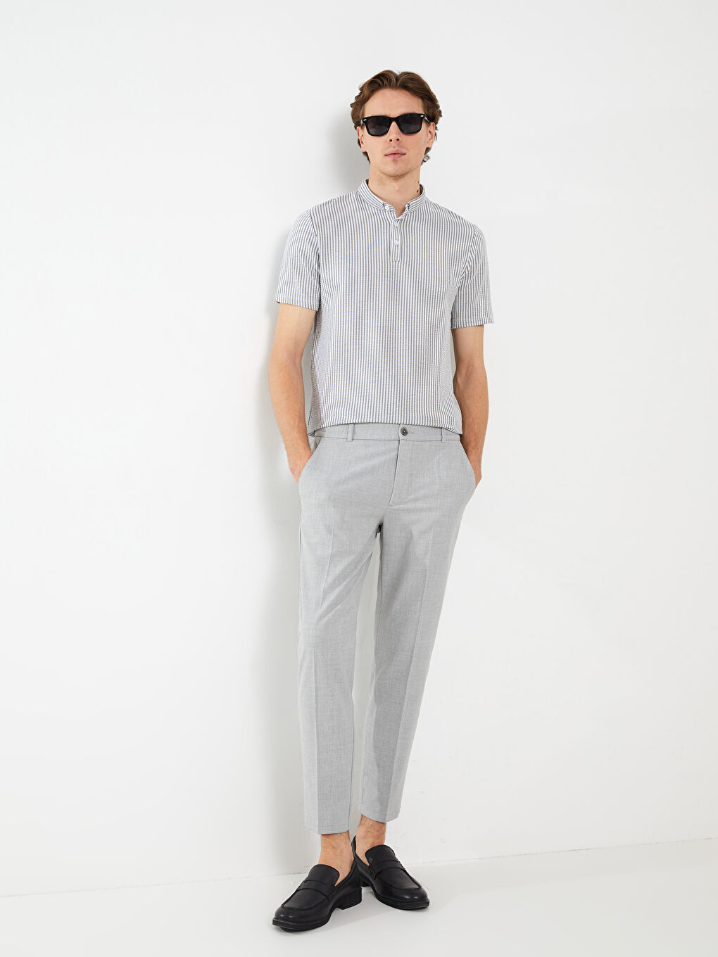 Gri Slim Fit Erkek Pantolon-1