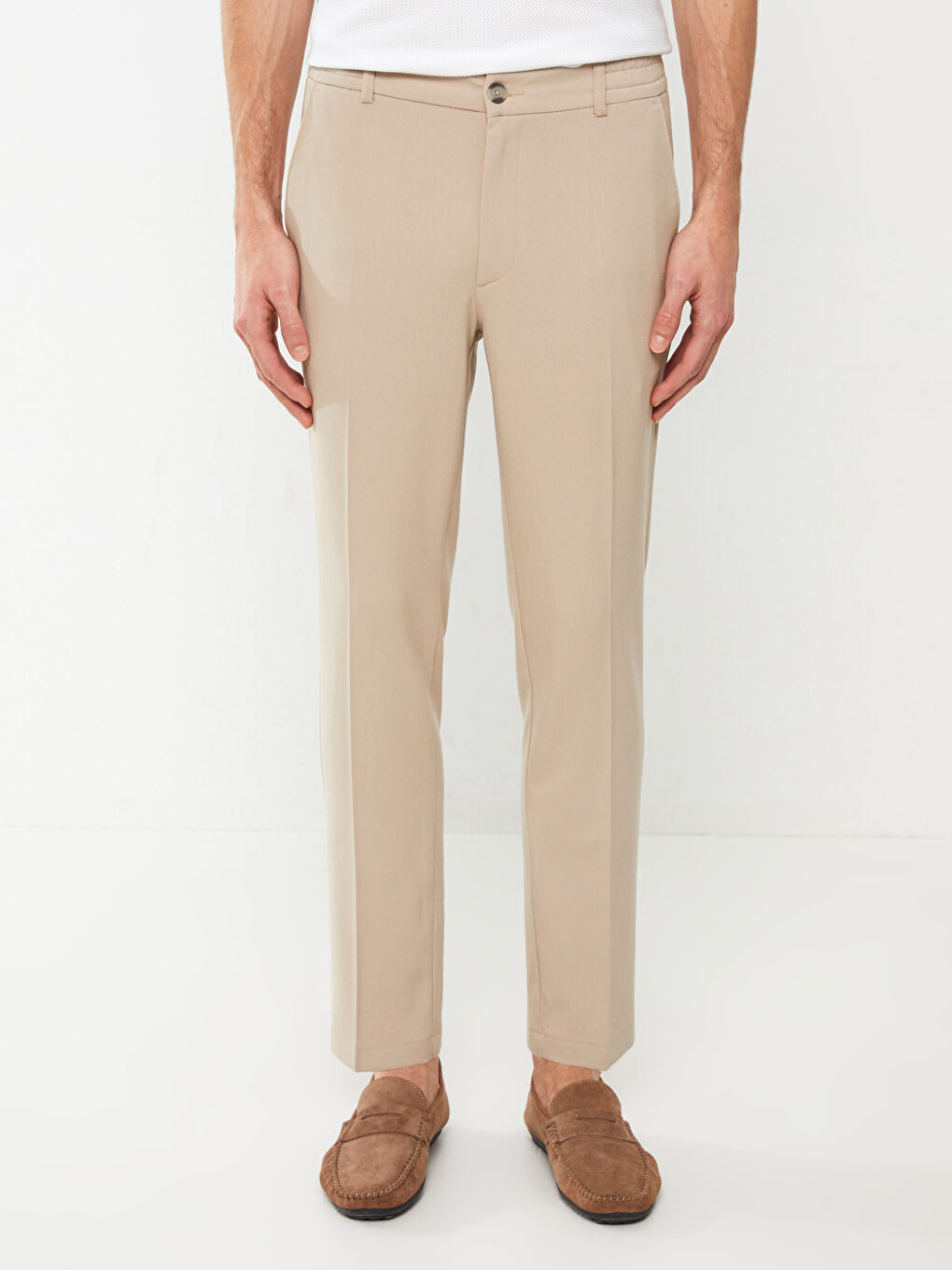 Bej Slim Fit Erkek Pantolon-2