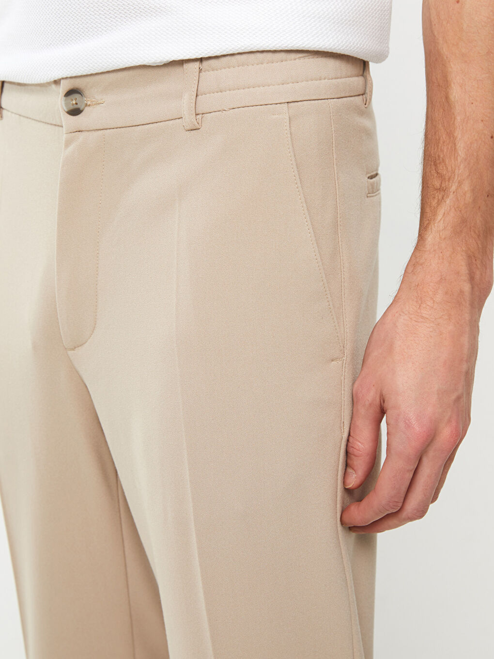 Bej Slim Fit Erkek Pantolon-3