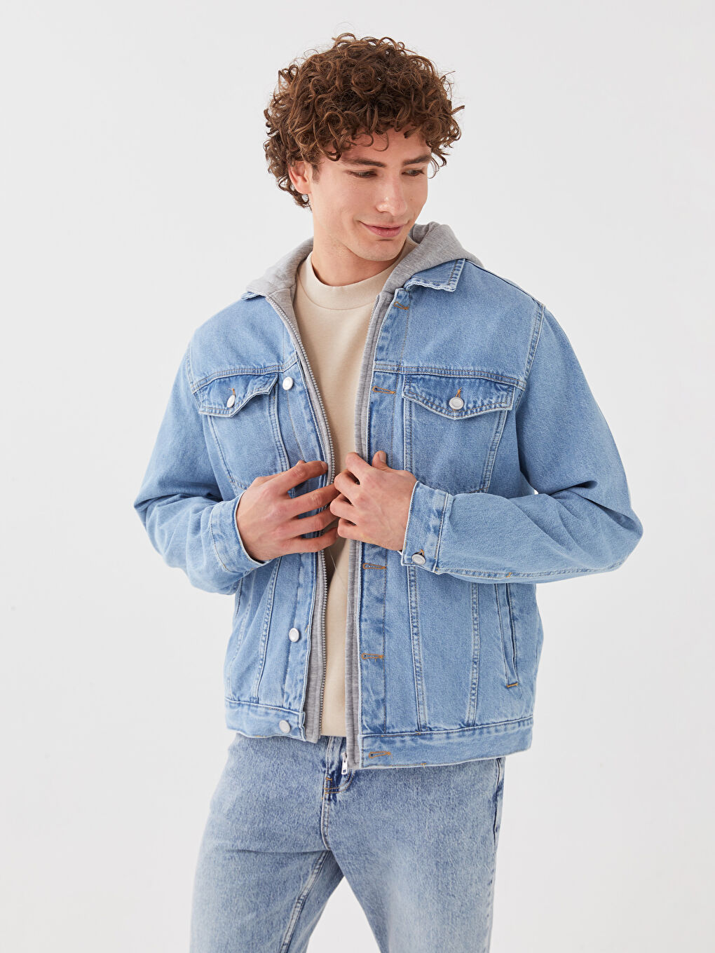 アウターその他 SATUR Camaro Denim Jacket Fog Blue SA243MDJ01FB Men's Bomber jacket in used-effect coated denim | Blue | Diesel