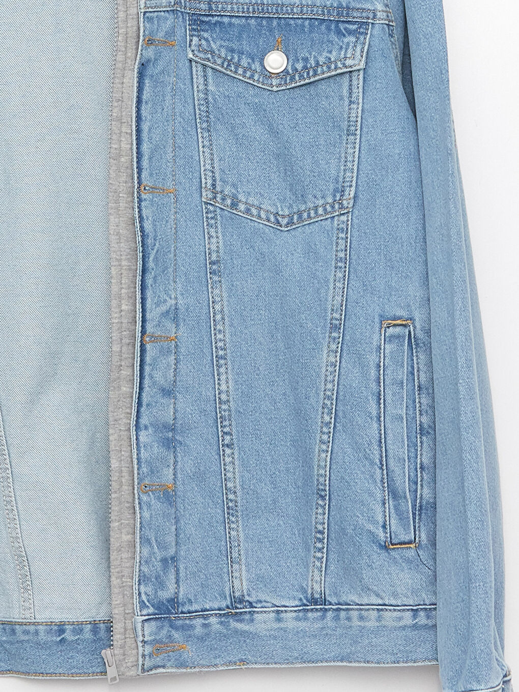 جاكيت جينز عادي بكابوش للرجال-7