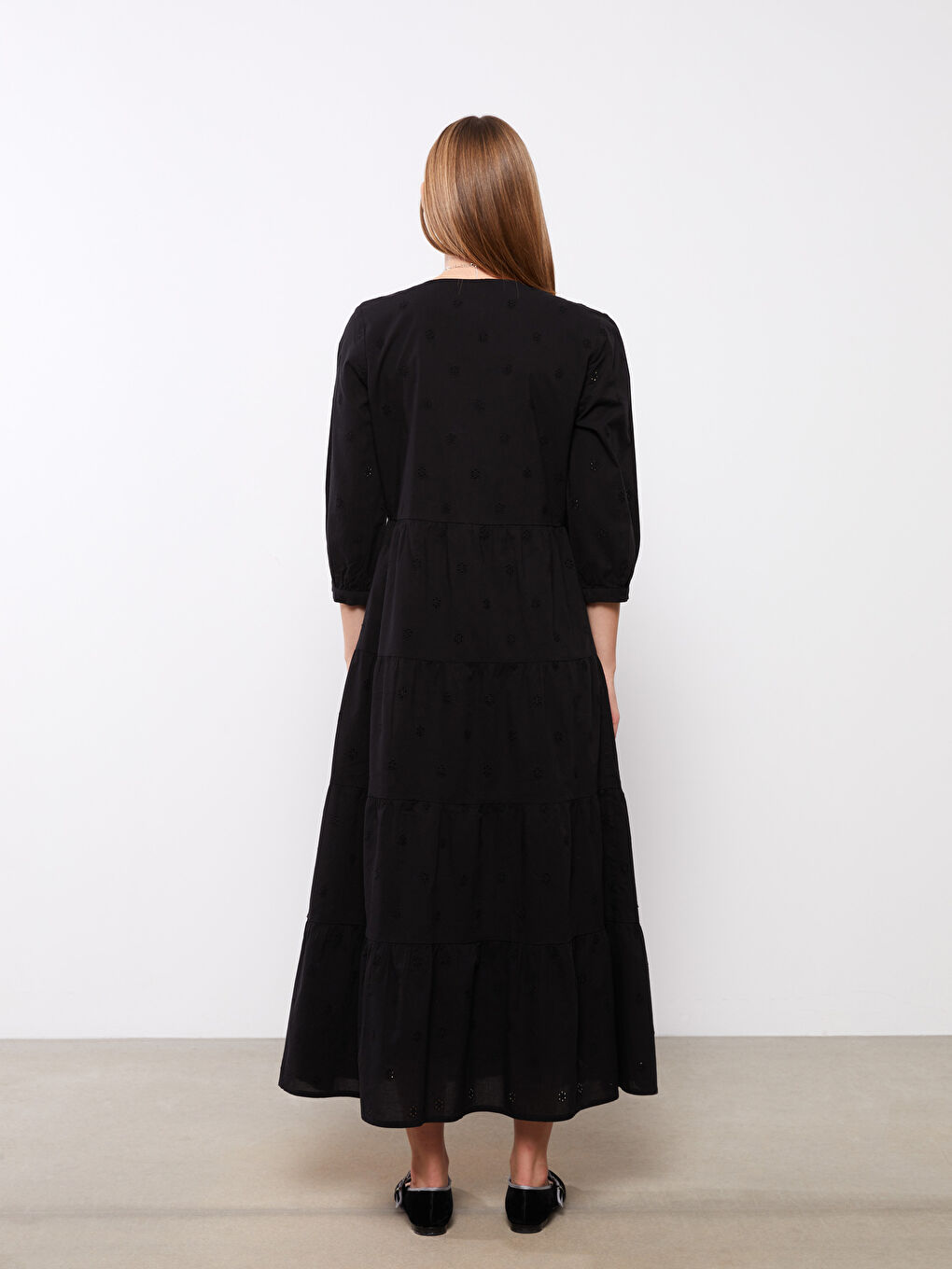 V-Neck Long Sleeve Women's Dress-4