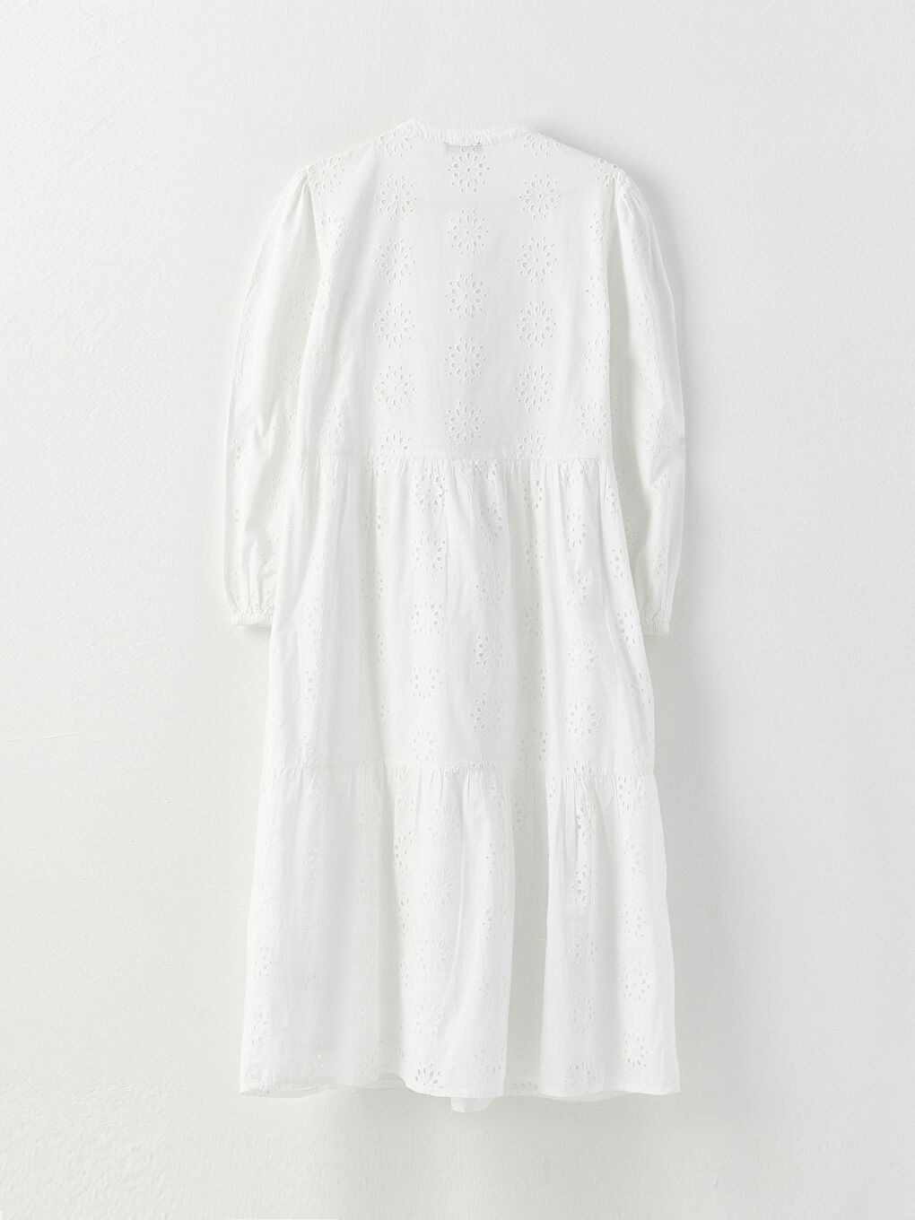 LCW Modest Crew Neck Embroidered Long Sleeve Women's Dress -S31659Z8-SDG