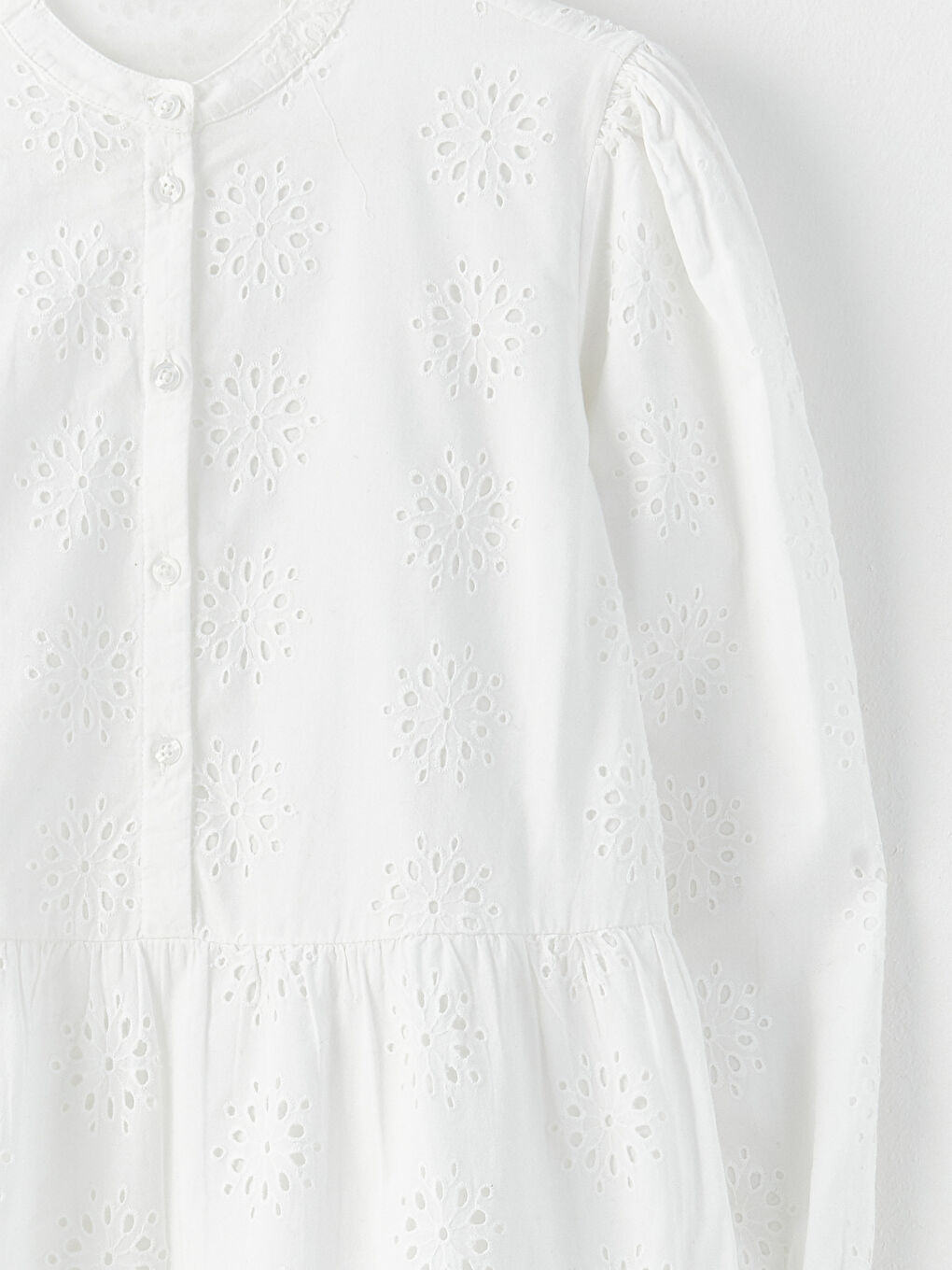 LCW Modest Crew Neck Embroidered Long Sleeve Women's Dress -S31659Z8-SDG