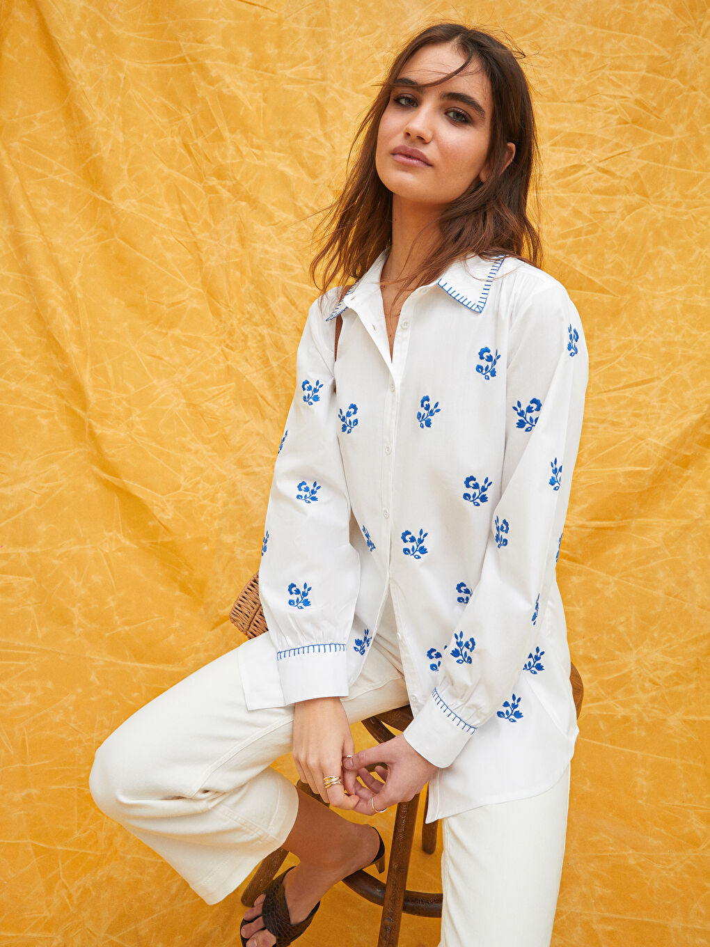 Embroidered Women's Shirt Tunic -S31665Z8-S23