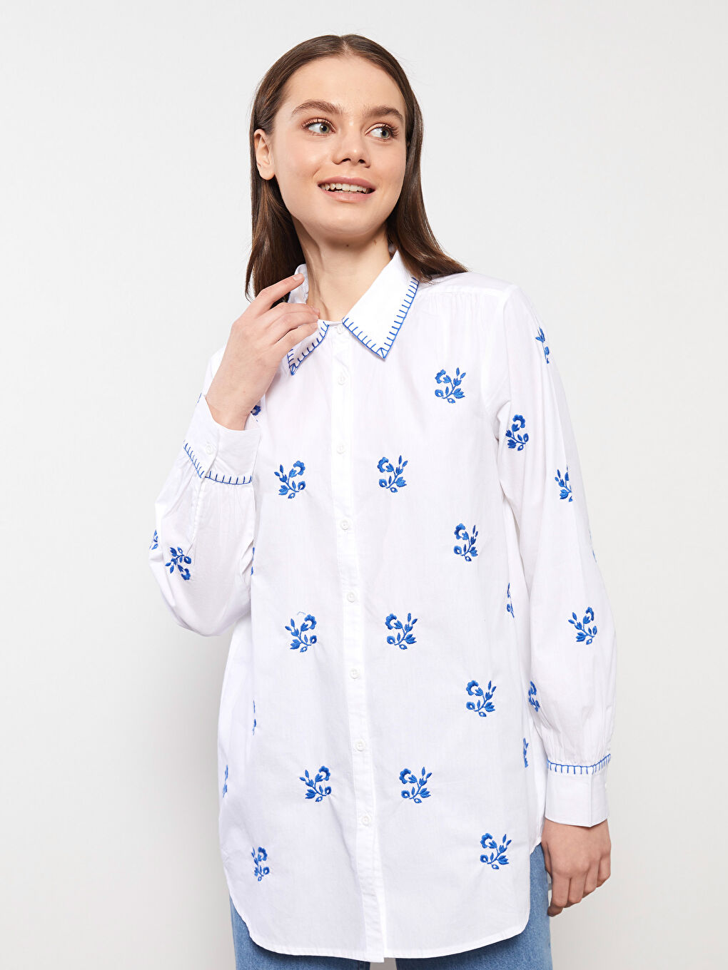 Embroidered Women's Shirt Tunic -S31665Z8-S23