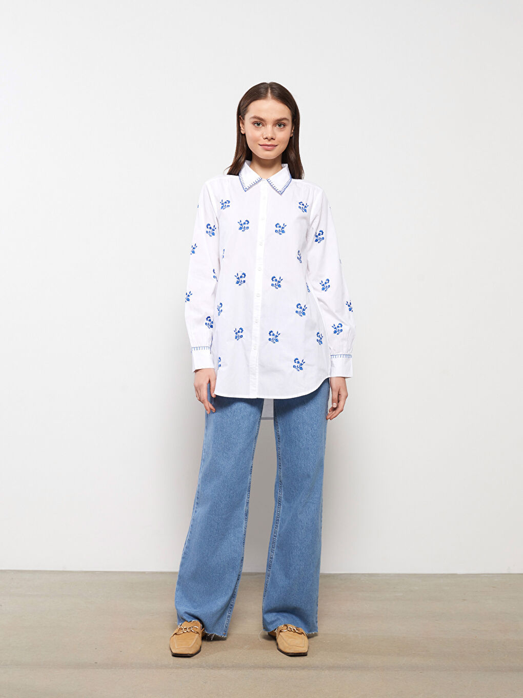 Embroidered Women's Shirt Tunic -S31665Z8-S23