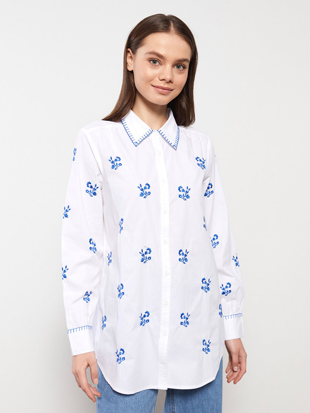 Embroidered Women's Shirt Tunic -S31665Z8-S23