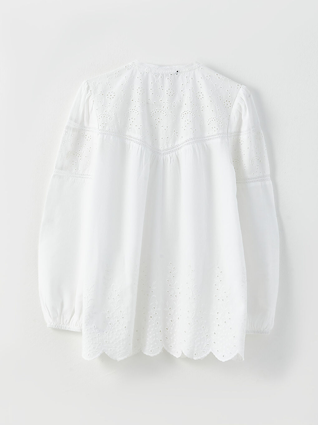 LCW Modest Crew Neck Embroidered Long Sleeve Women's Shirt -S31667Z8-S23