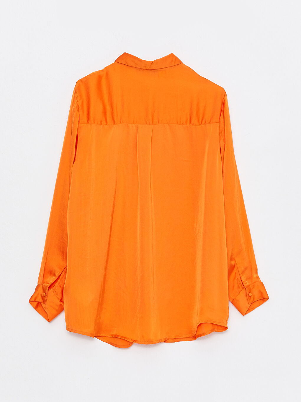 Plain Long Sleeve Satin Women's Shirt Tunic-6