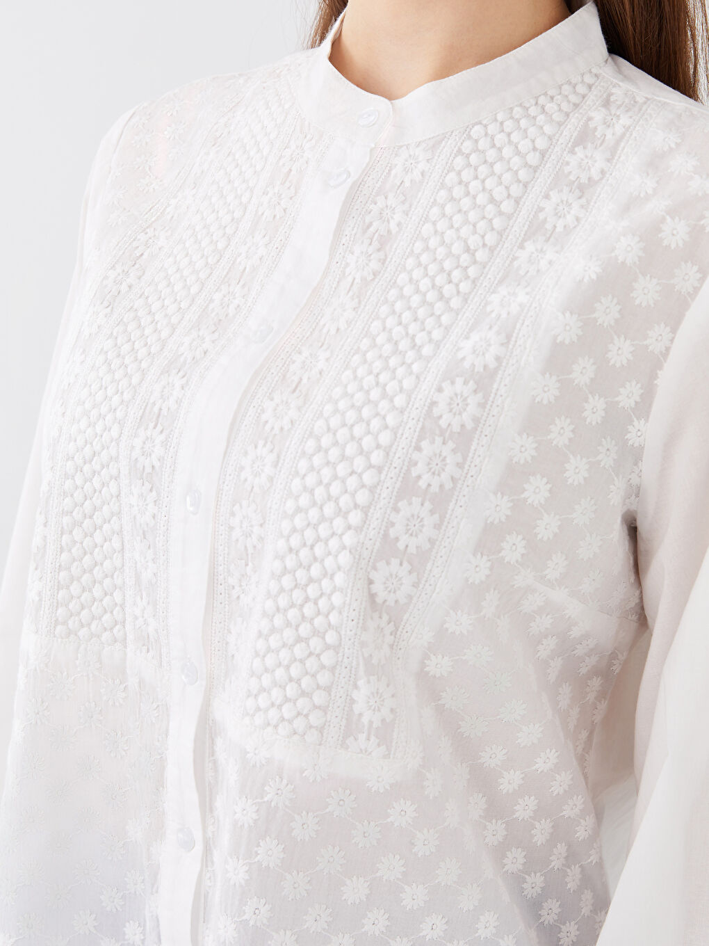 Henley Neckline Embroidered Women's Tunic -S31671Z8-SJT